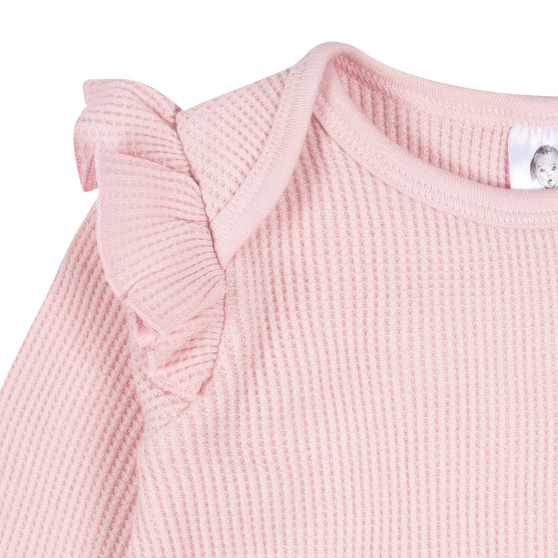 2-Piece Baby Girls Pink Top & Jogger Set - Image 3