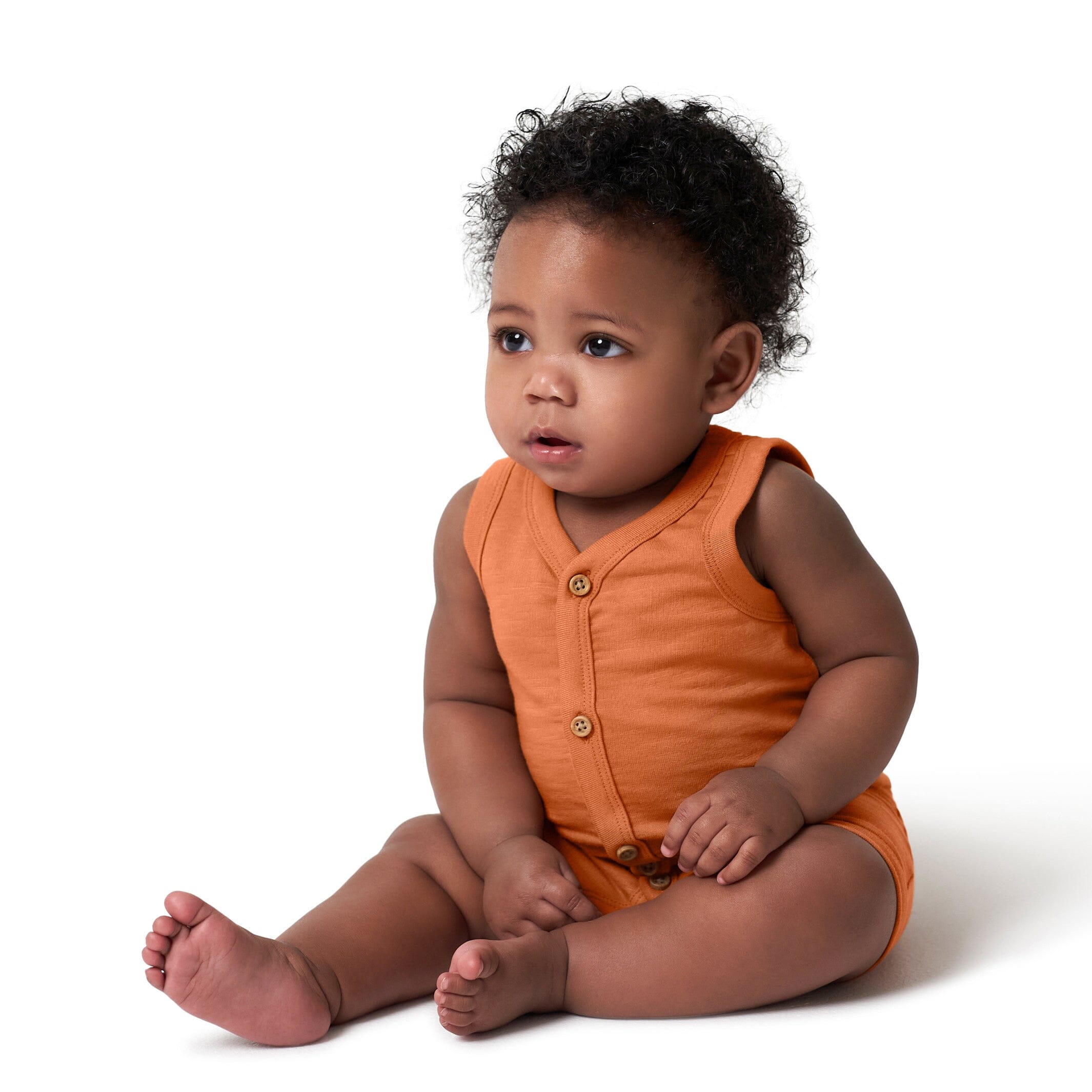 2-Pack Baby Boys Heather Gray & Rust Short Leg Sleeveless Romper - Image 2