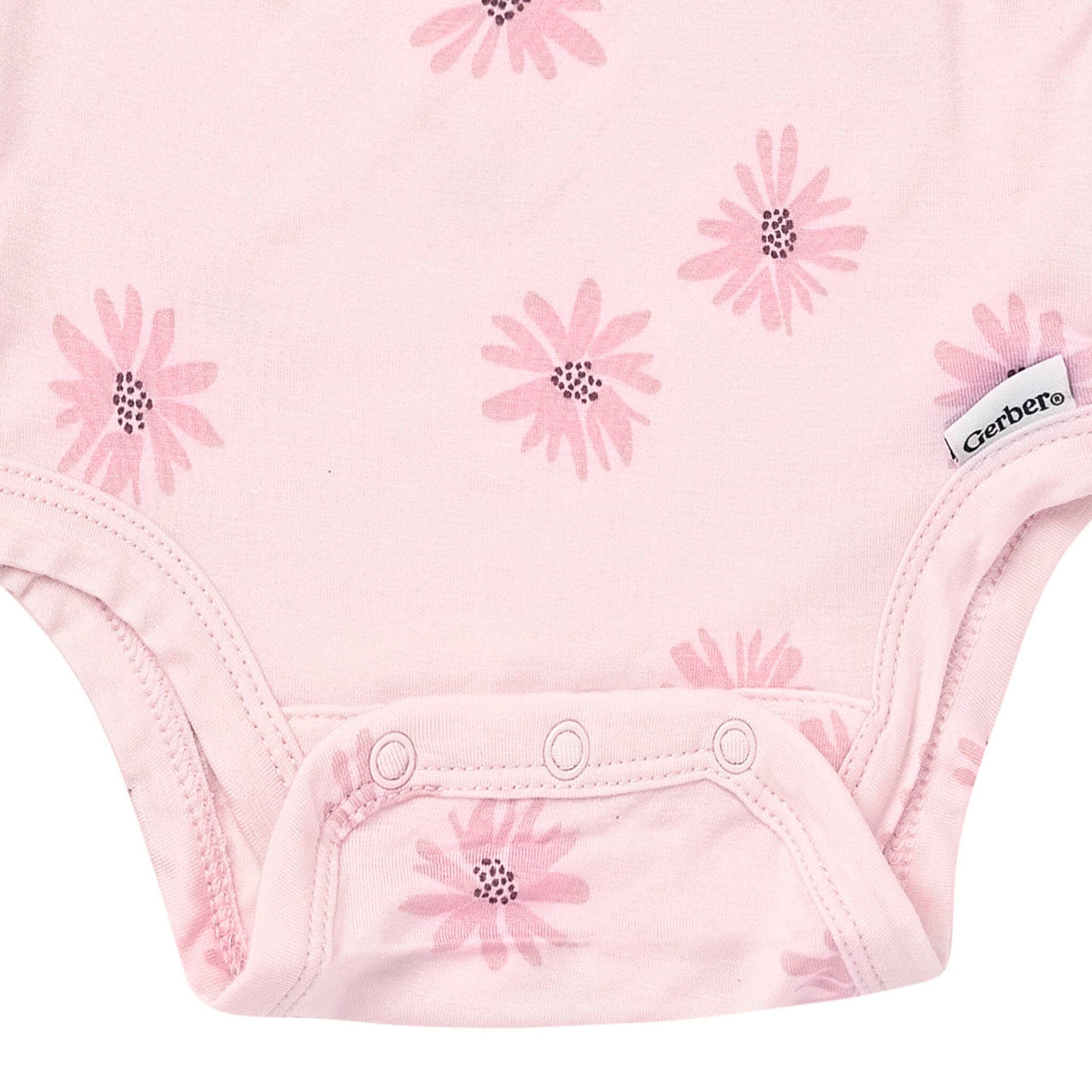 2-Piece Baby Girls Pink Floral Onesie® Pant Set - Image 3
