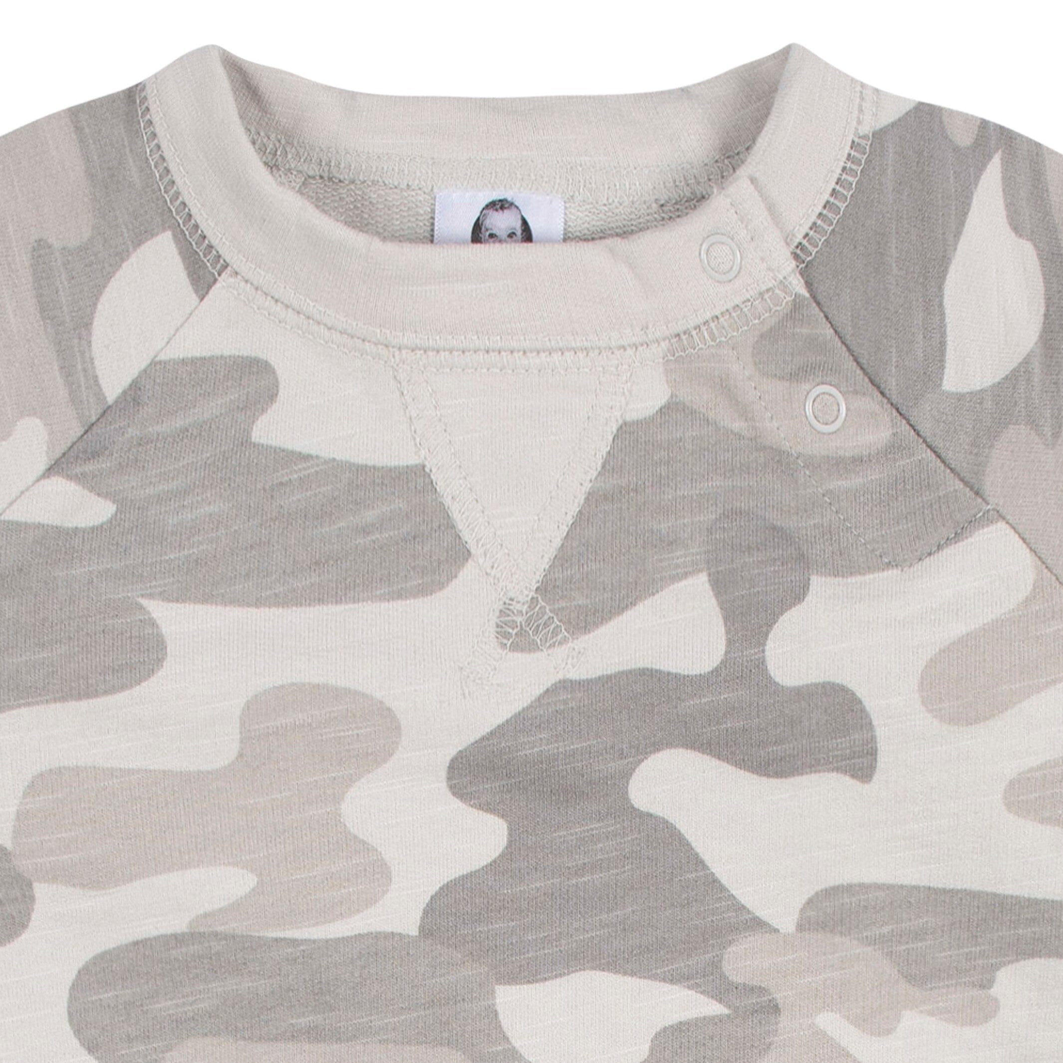 2-Pack Baby Boys Gray Camo & Yellow Raglan Sleeve Romper, 0-3M - Image 3