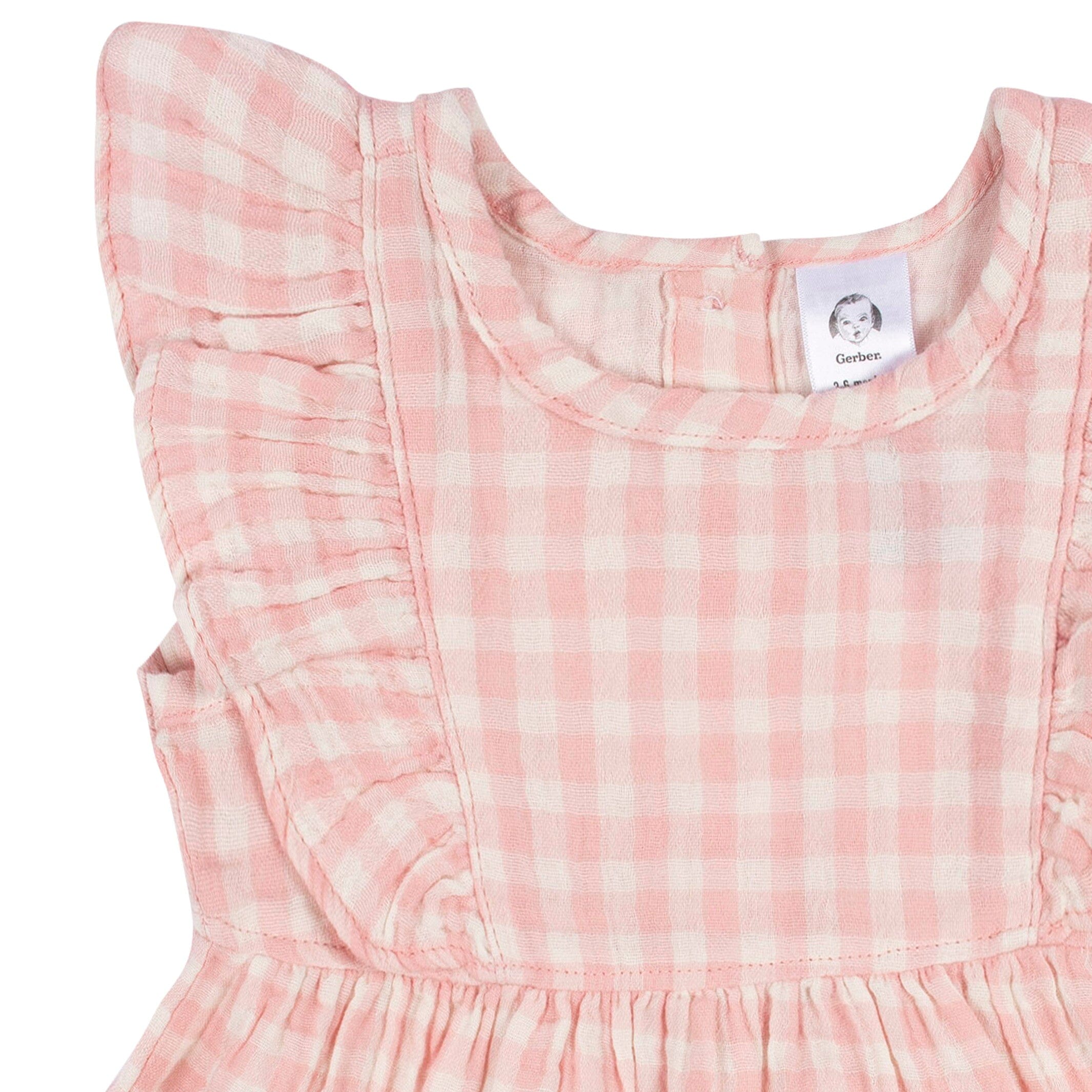 2-Piece Baby & Toddler Girls Gingham Gauze Dress & Diaper Cover Set - Image 5