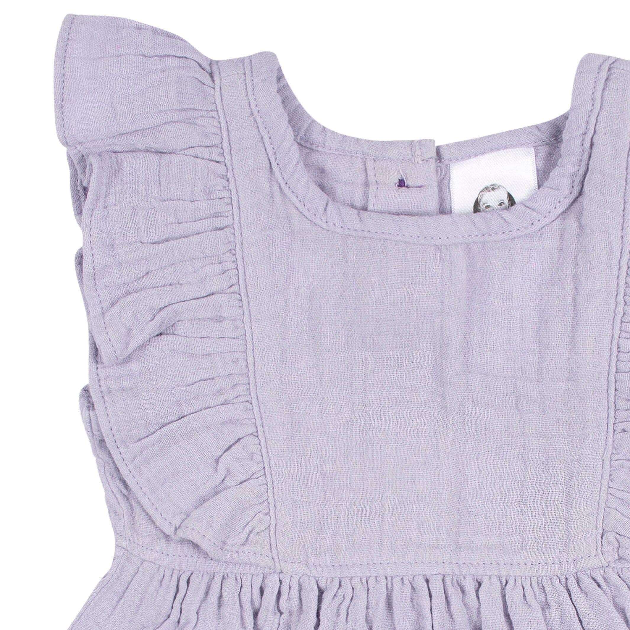 2-Piece Baby & Toddler Girls Purple Gauze Dress & Diaper Cover Set - Image 2