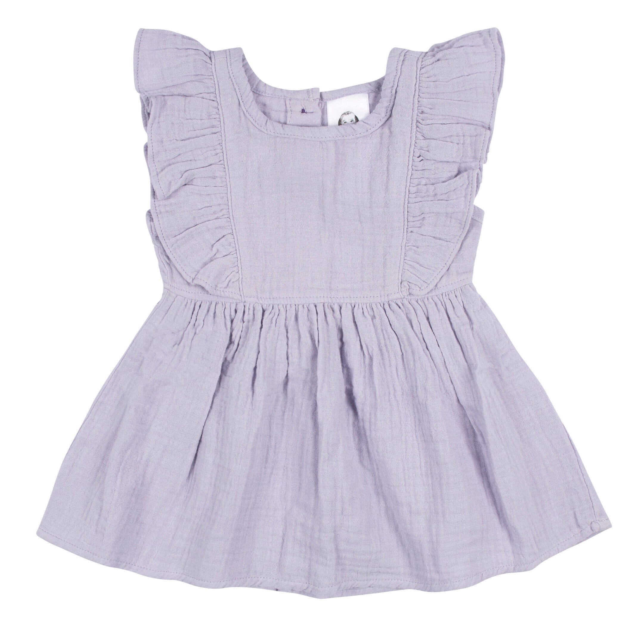 2-Piece Baby & Toddler Girls Purple Gauze Dress & Diaper Cover Set - Image 3