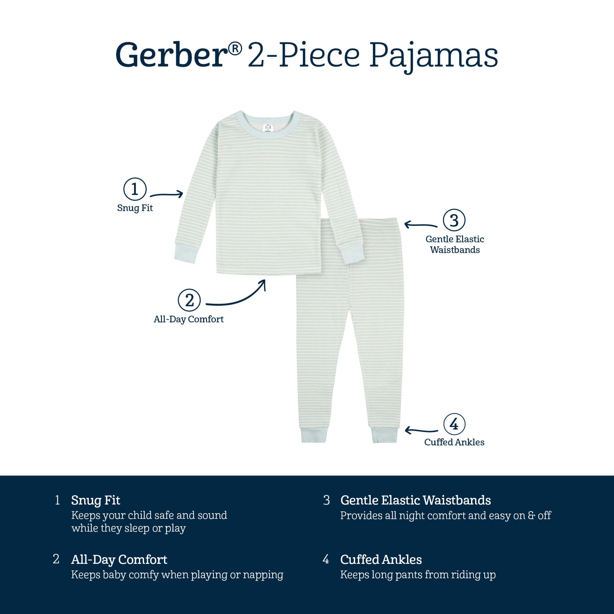 2-Piece Infant & Toddler Boys Stripe Snug Fit Pajama Set - Image 9