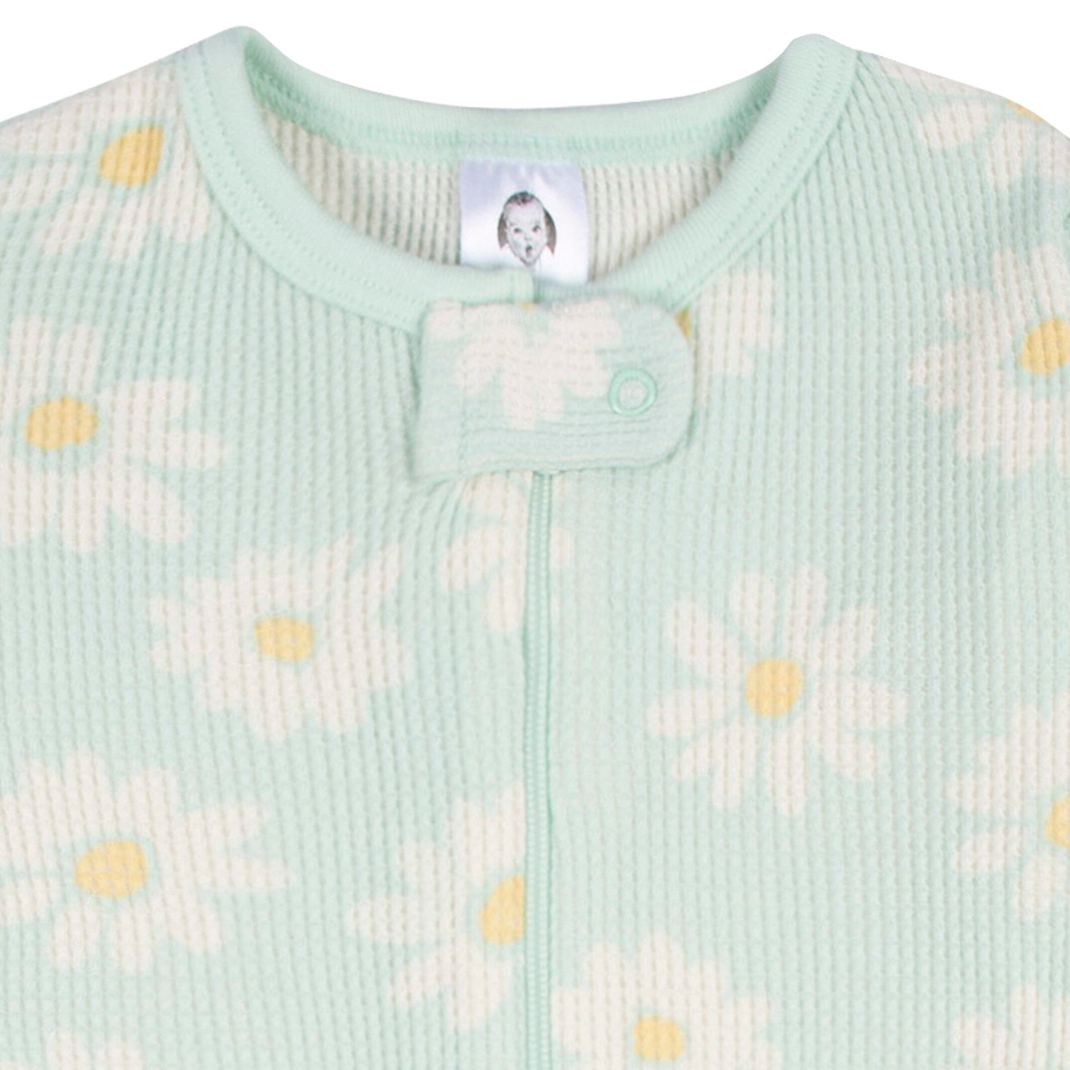 Baby Girls Daisies Snug Fit Footed Pajamas - Image 2