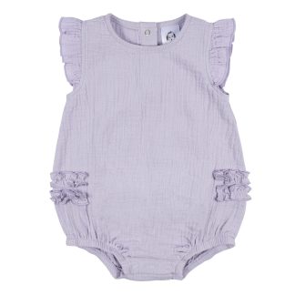 Baby Girls Purple Gauze Bubble Romper, Newborn