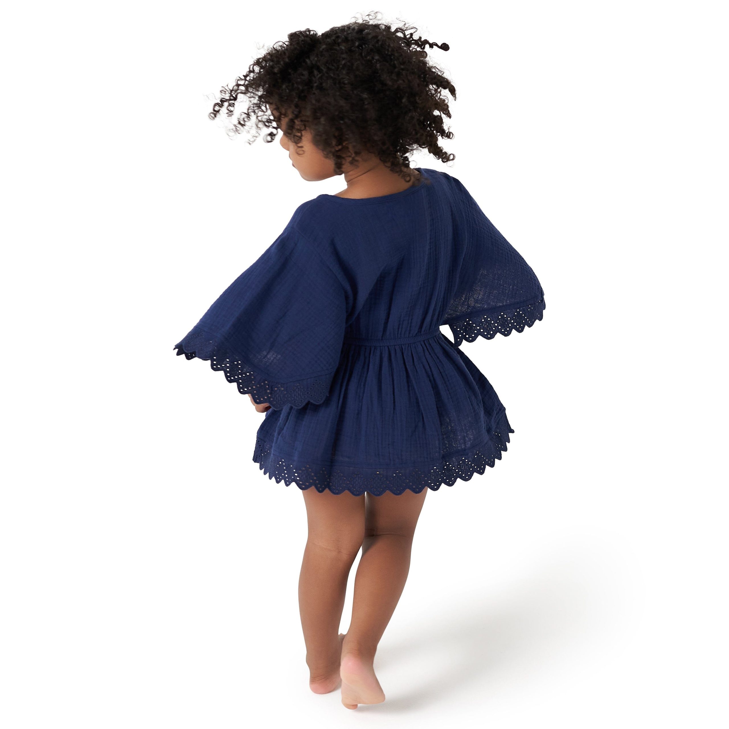 Baby & Toddler Girls Navy Gauze Kaftan Swim Coverup - Image 3