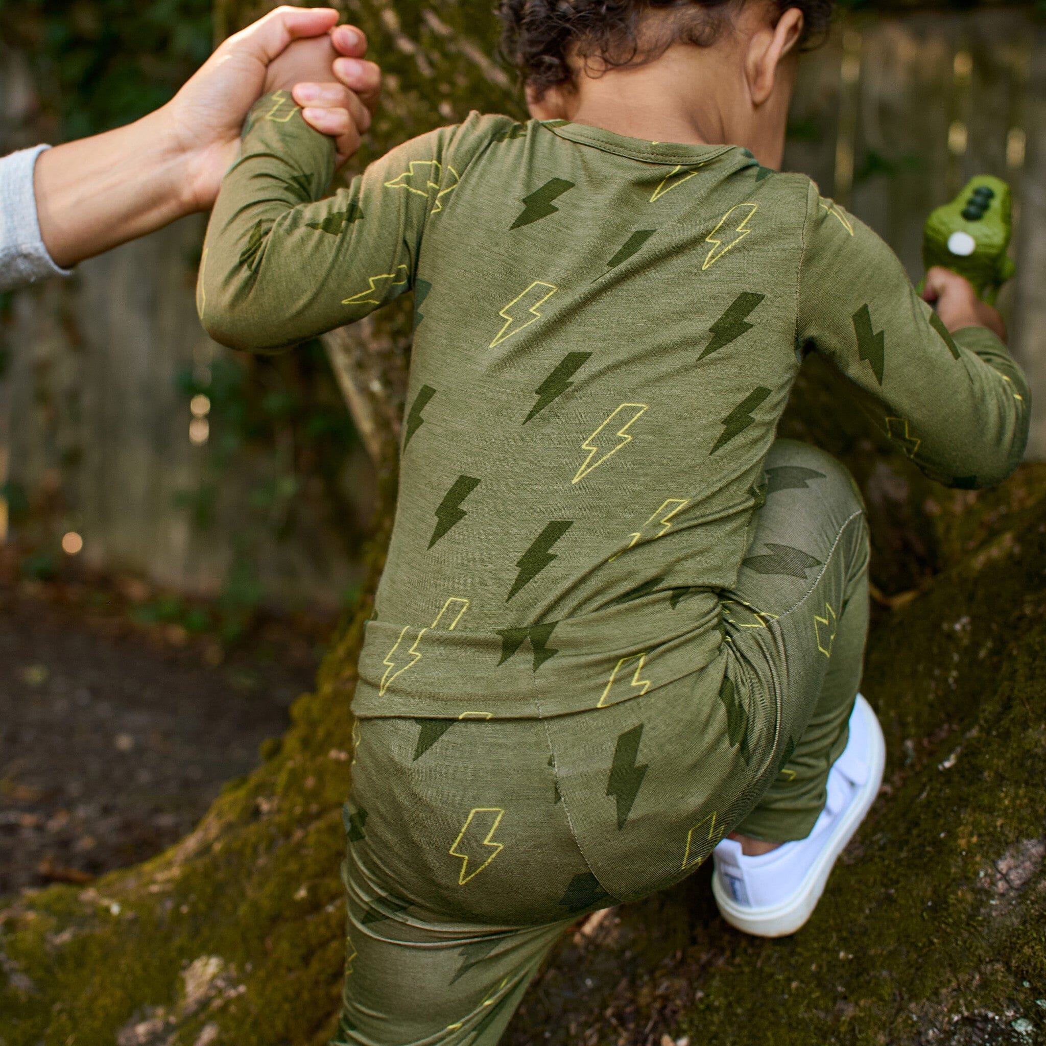 2-Piece Baby Boys Green Bolts Onesie® Pant Set - Image 2