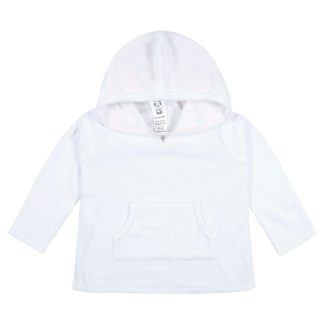 Baby & Toddler Girls White Hooded Kangaroo Pocket Terry Coverup