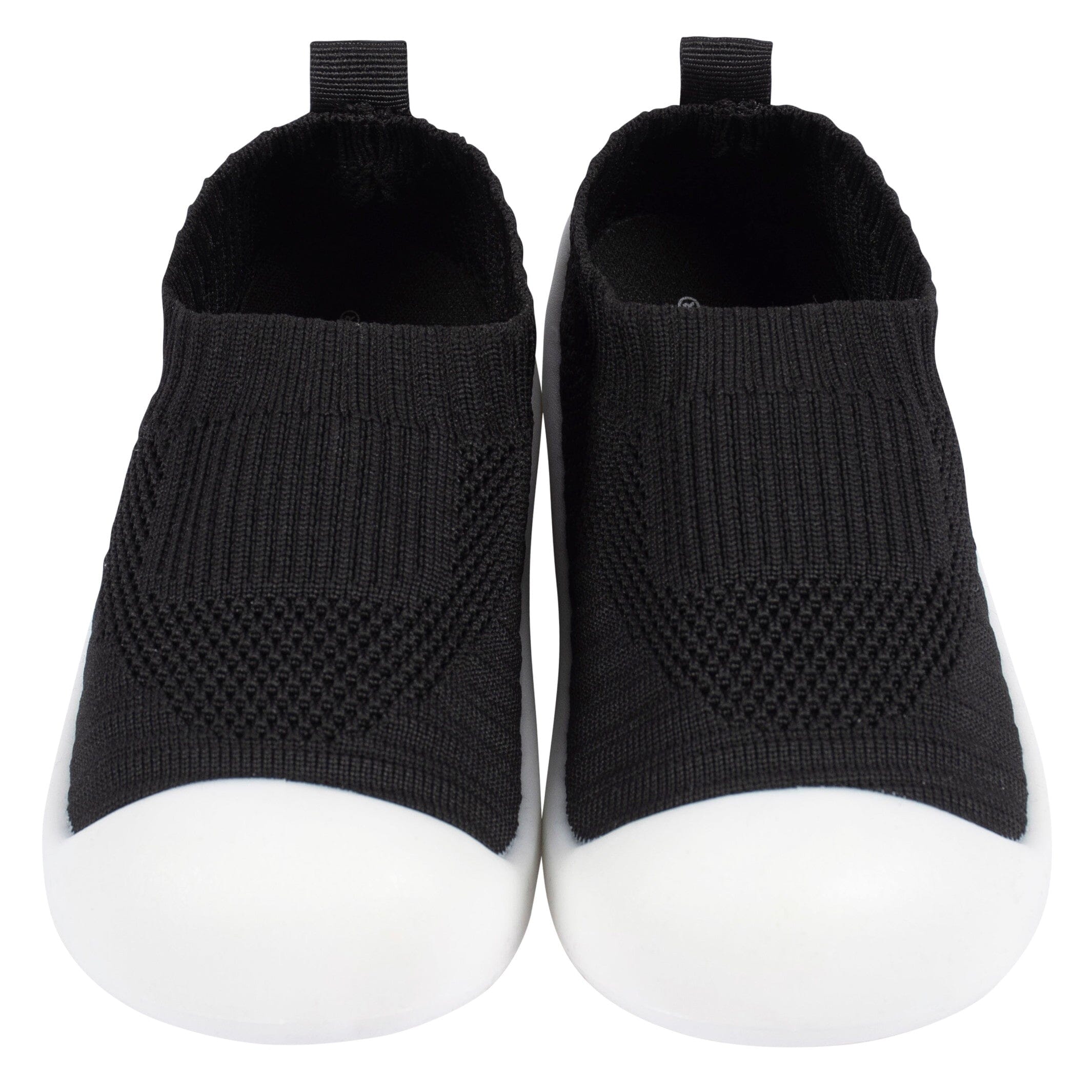 Toddler Neutral Black Stretchy Knit Slip-On Sneaker, US 11 - Image 5