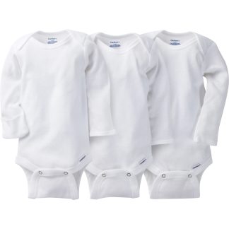 3-Pack Baby Neutral White Organic Long Sleeve Onesies® Bodysuits