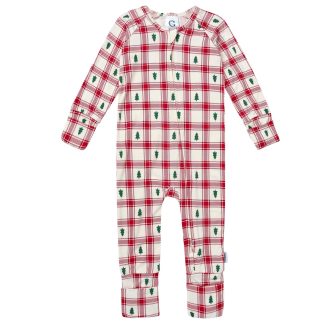 Baby & Toddler Neutral Plaid Tree Snug Fit Footless Pajamas