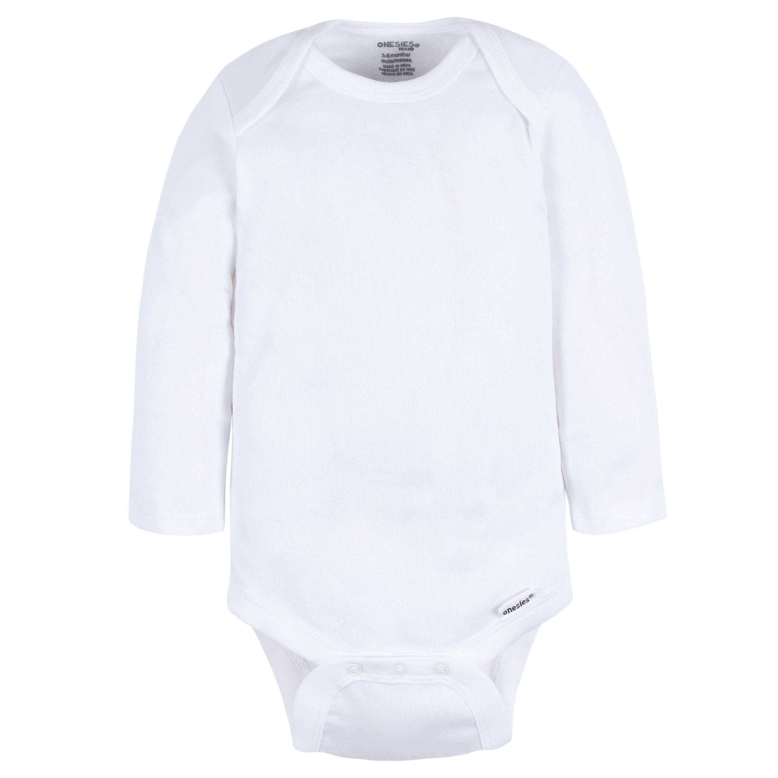 2-Pack Baby Neutral White Long Sleeve Onesies® Bodysuits - Image 2