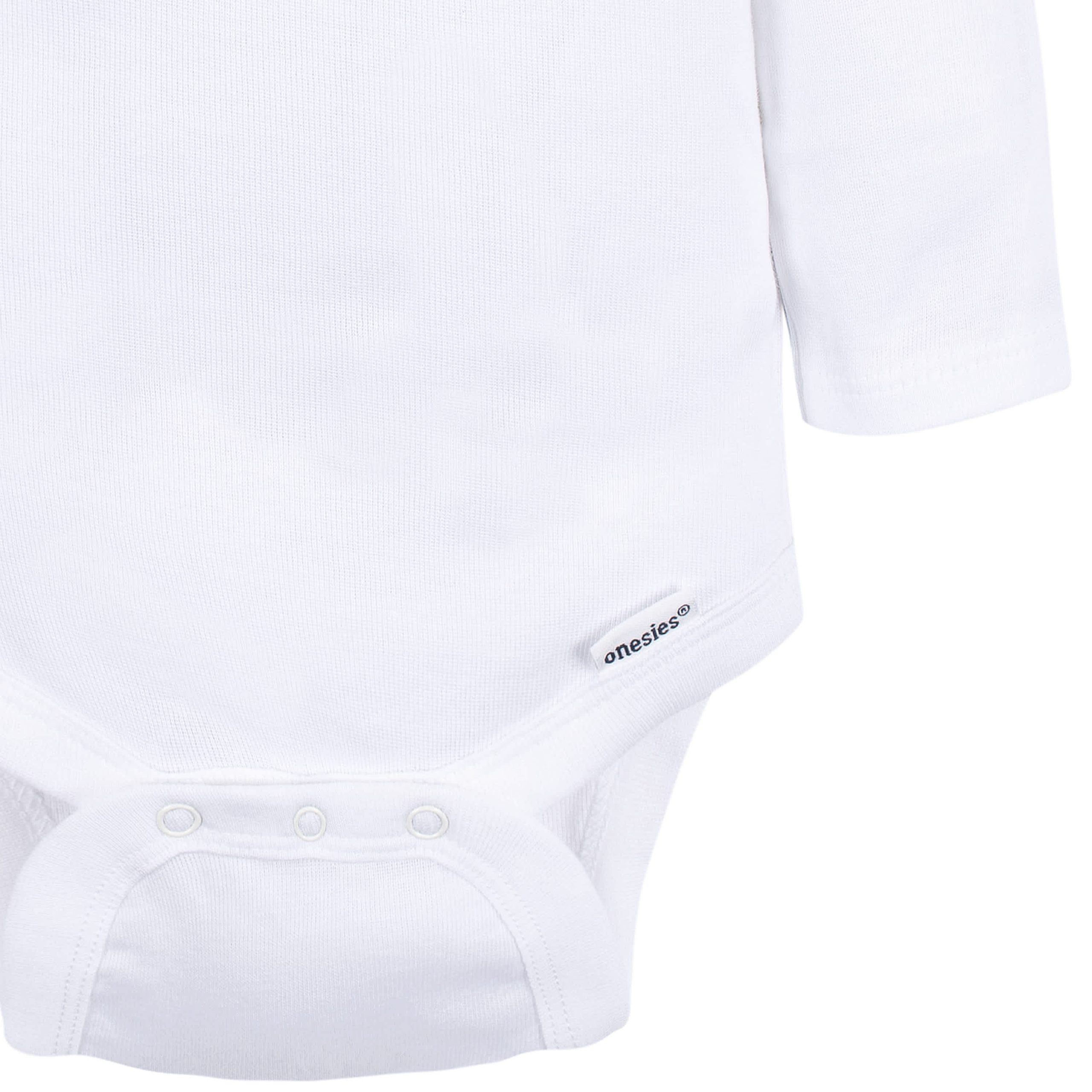 2-Pack Baby Neutral White Long Sleeve Onesies® Bodysuits - Image 4