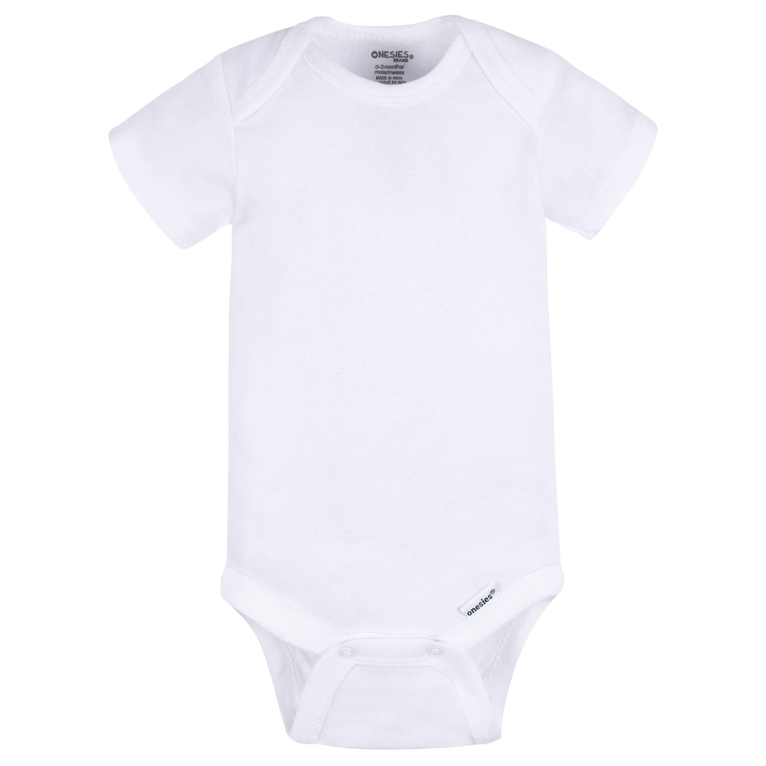 2-Pack Baby Neutral White Short Sleeve Onesies® Bodysuits - Image 2