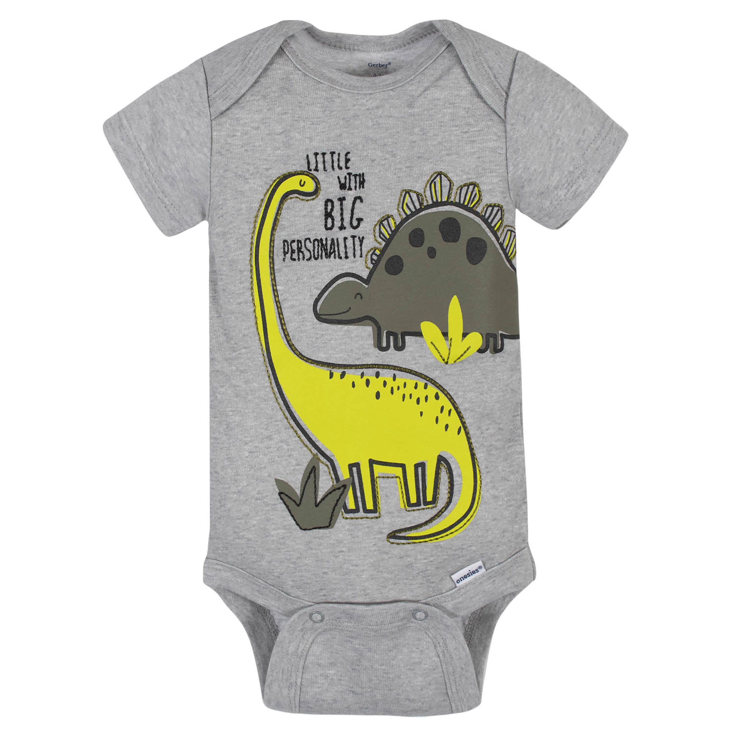 3-Pack Baby Boys Dinosaur Short Sleeve Onesies® Bodysuits - Image 3