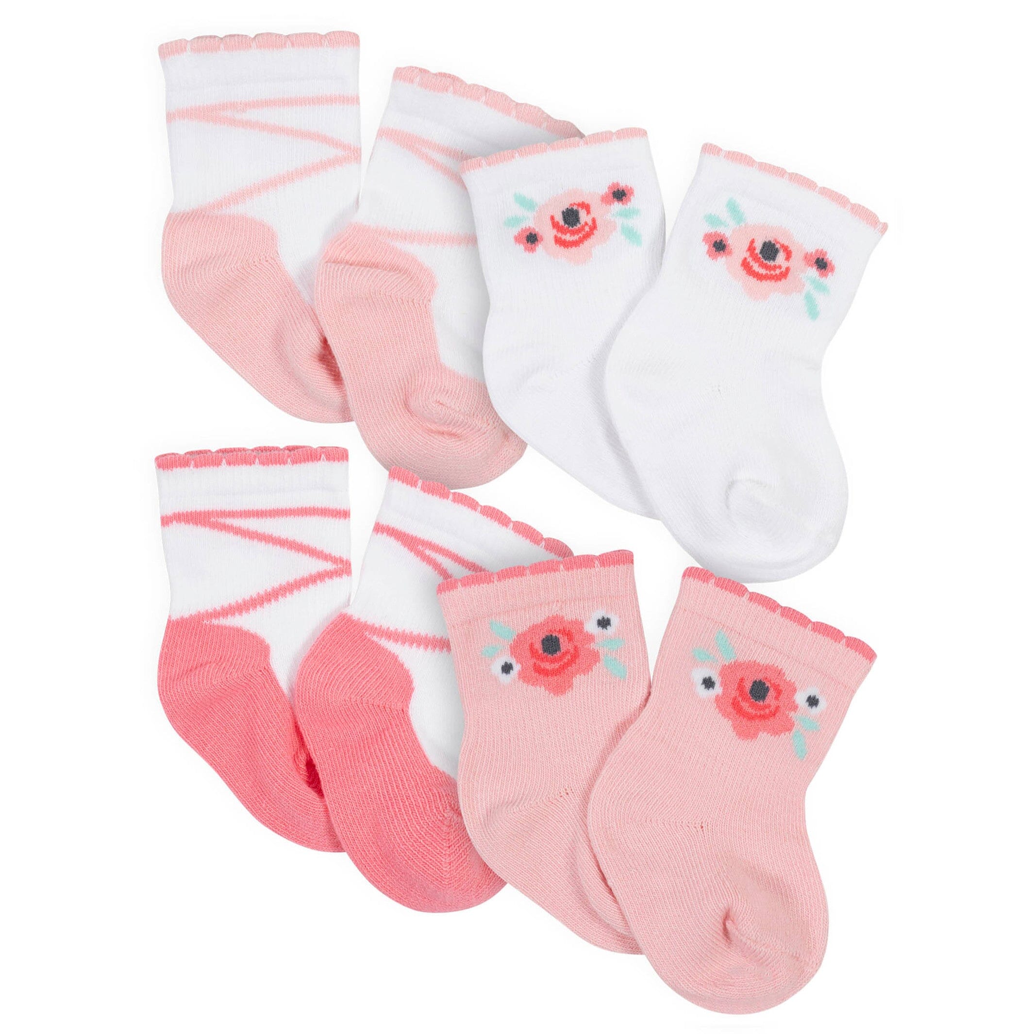 12-Pack Baby Girls Love, Floral, & Fairy Tale Wiggle-Proof™ Socks - Image 15