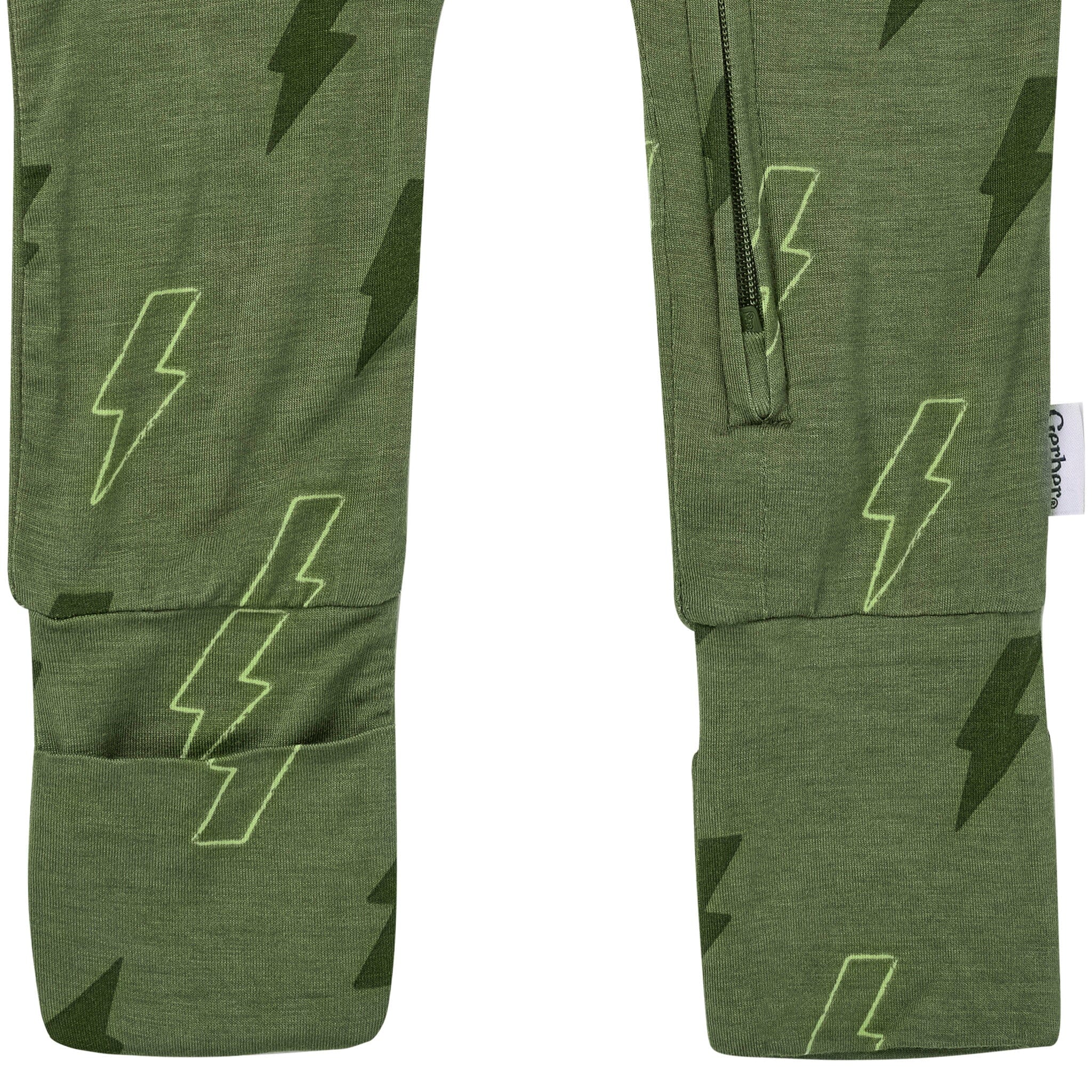 Baby Boys Green Bolts Snug Fit Footless Pajamas - Image 4