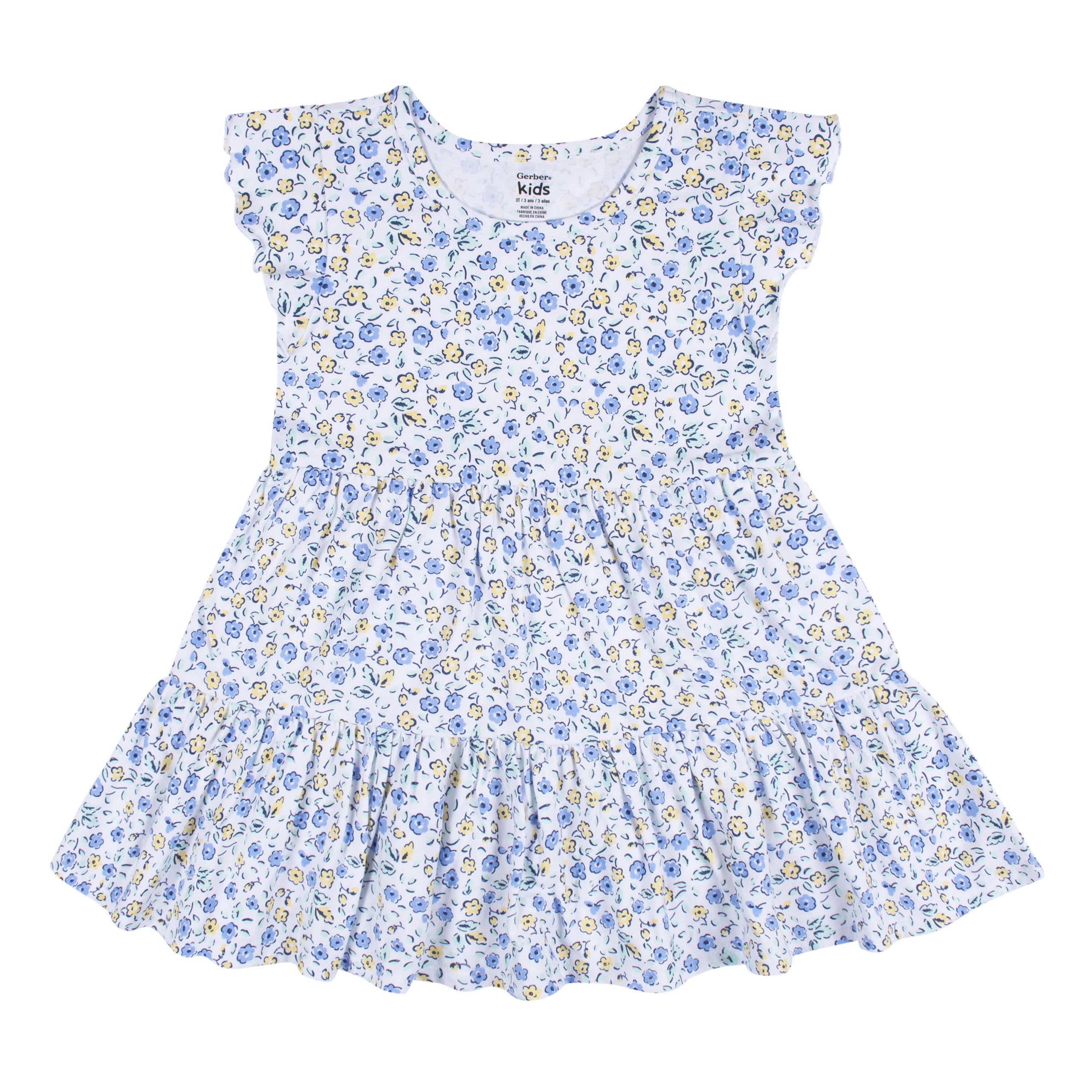 2-Pack Infant & Toddler Girls Blue Floral Knit Dresses - Image 8