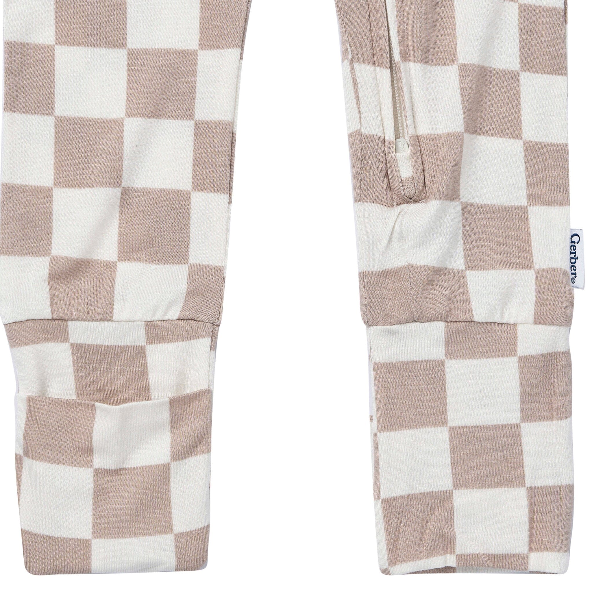 Baby & Toddler Neutral Taupe Check Snug Fit Footless Pajamas - Image 4