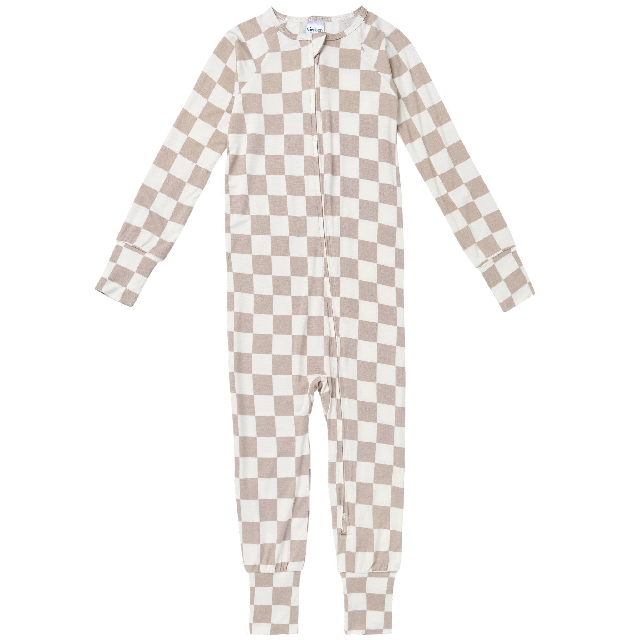 Baby & Toddler Neutral Taupe Check Snug Fit Footless Pajamas - Image 5