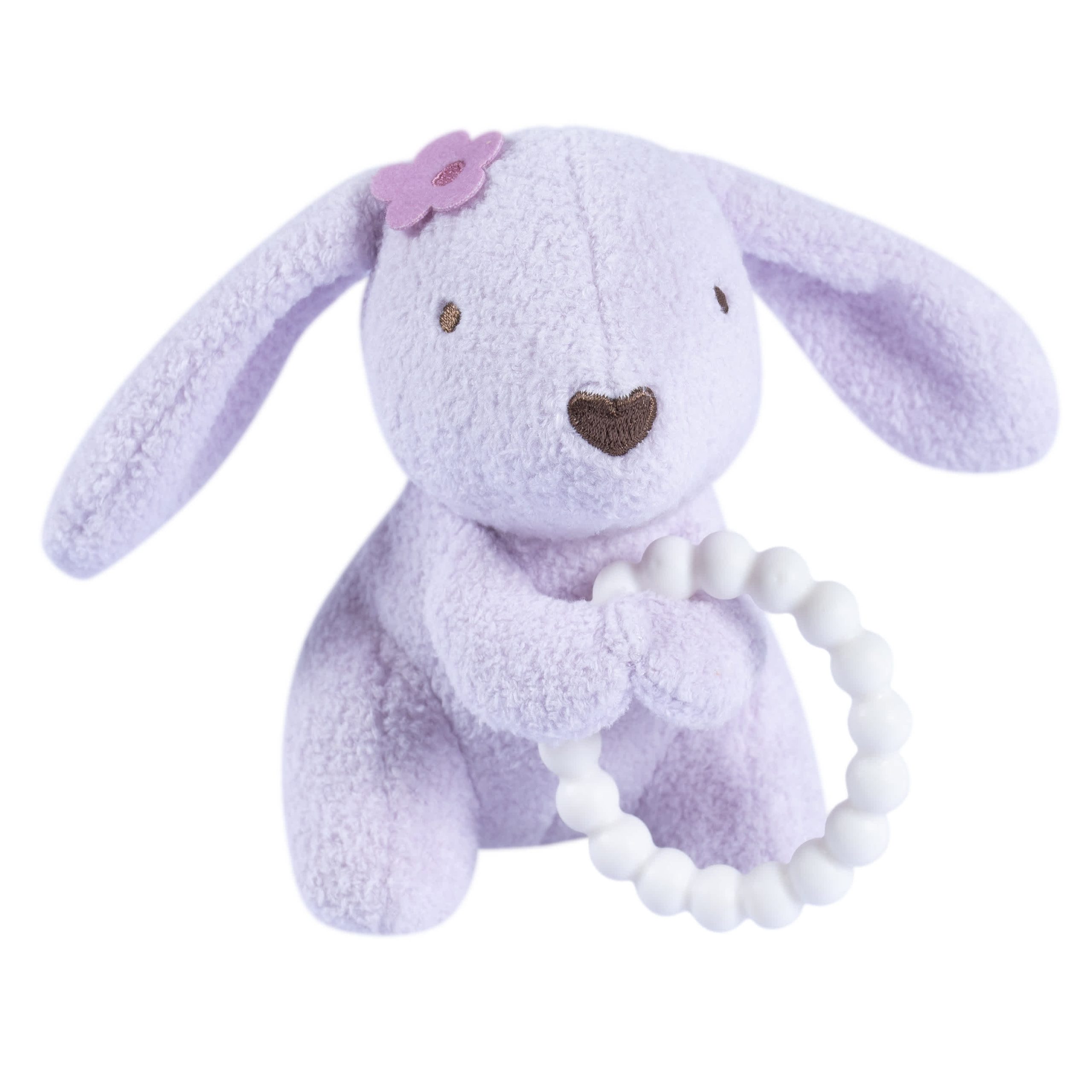 2-Piece Baby Girls Bunny & Hedgehog Rattle and Teether Set - Image 7