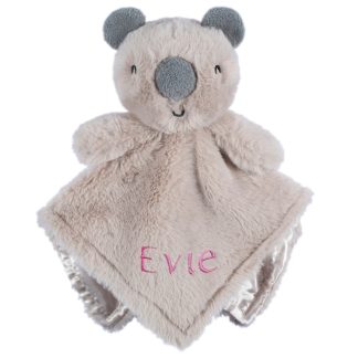 Embroidered Baby Neutral Koala Bear Security Blanket