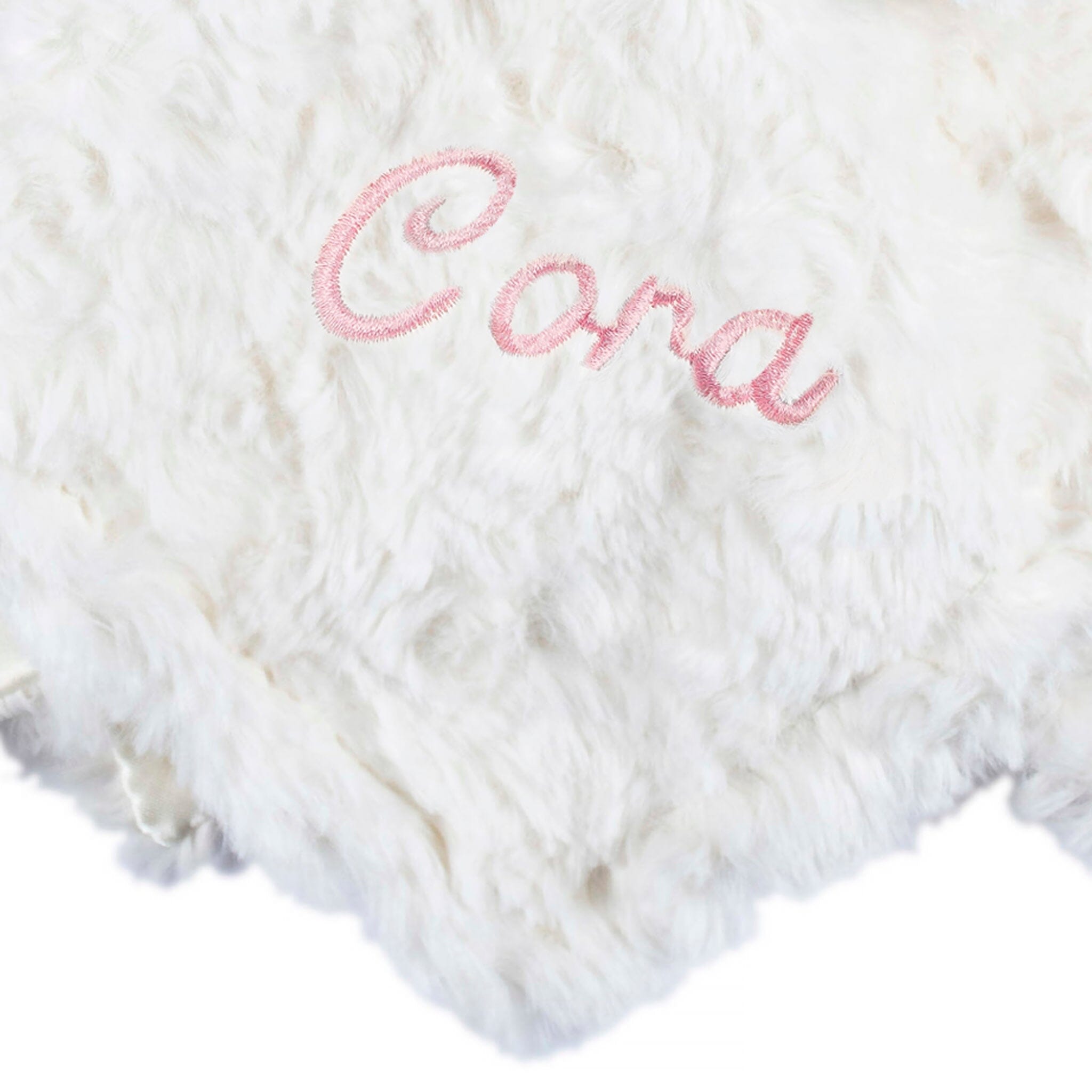 Embroidered Baby Girls Cat Security Blanket - Image 2