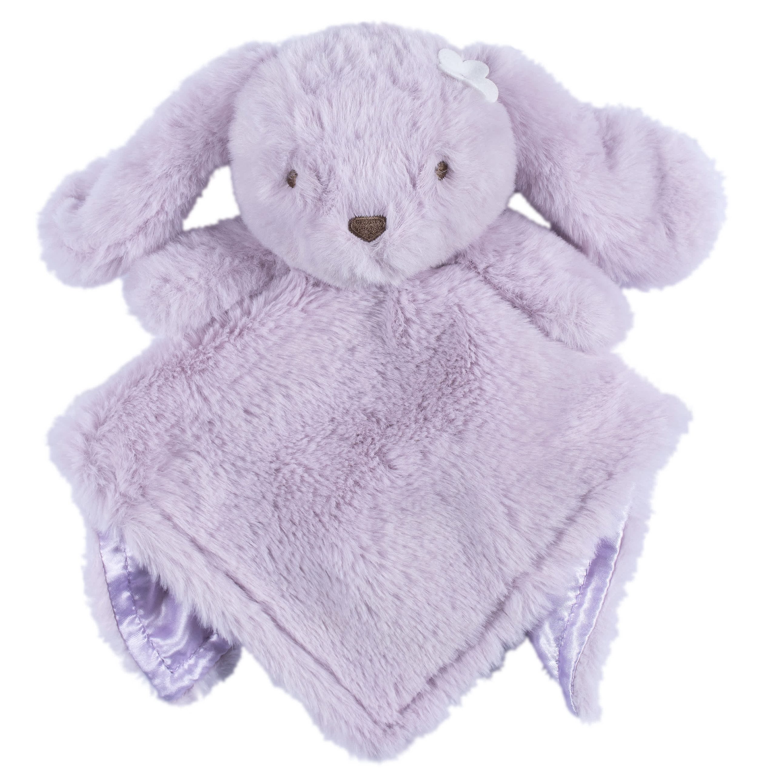Embroidered Baby Girls Purple Bunny Security Blanket - Image 3