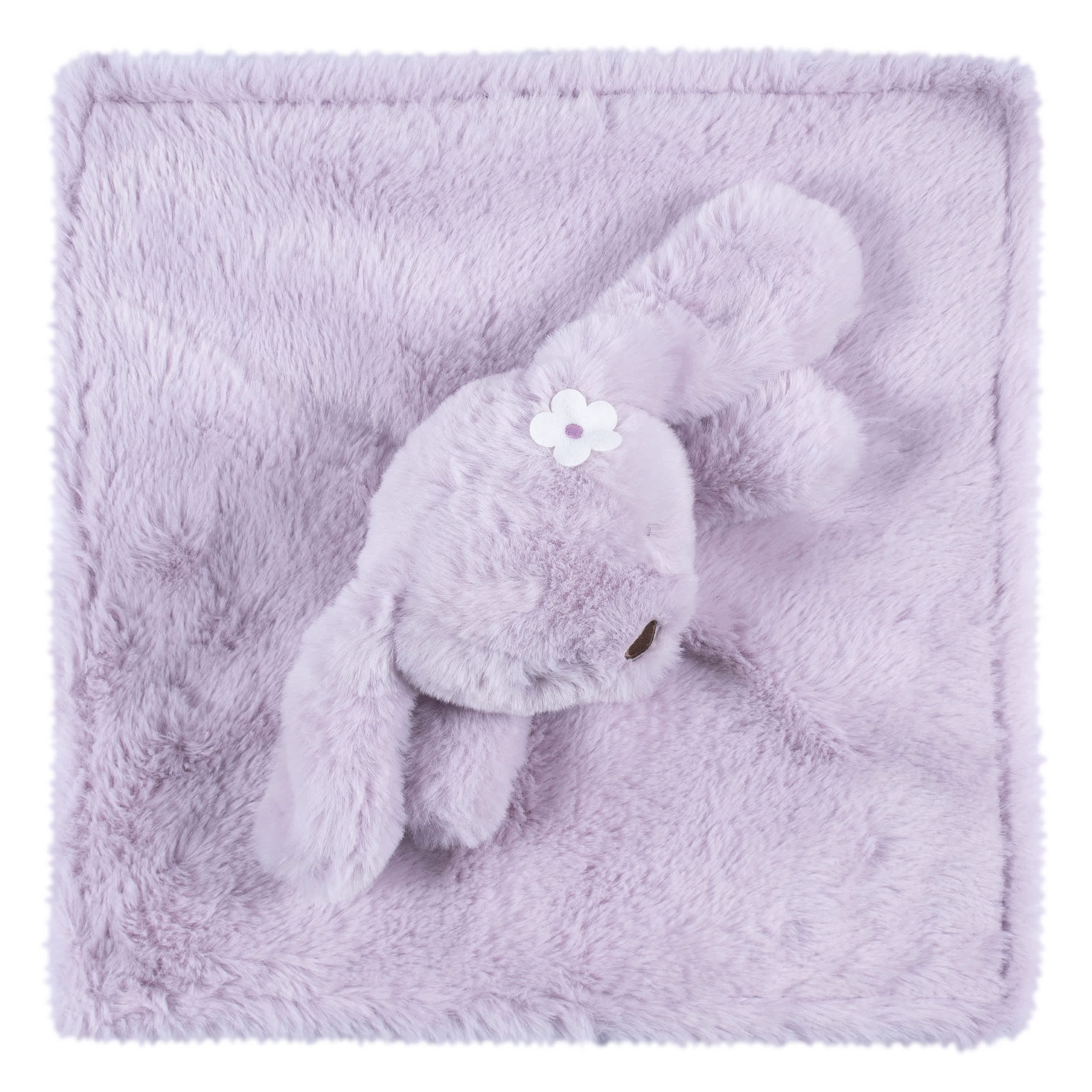 Embroidered Baby Girls Purple Bunny Security Blanket - Image 6