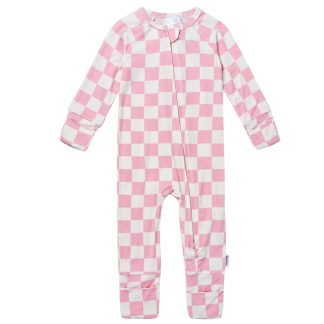 Baby & Toddler Girls Pink Check Snug Fit Footless Pajamas