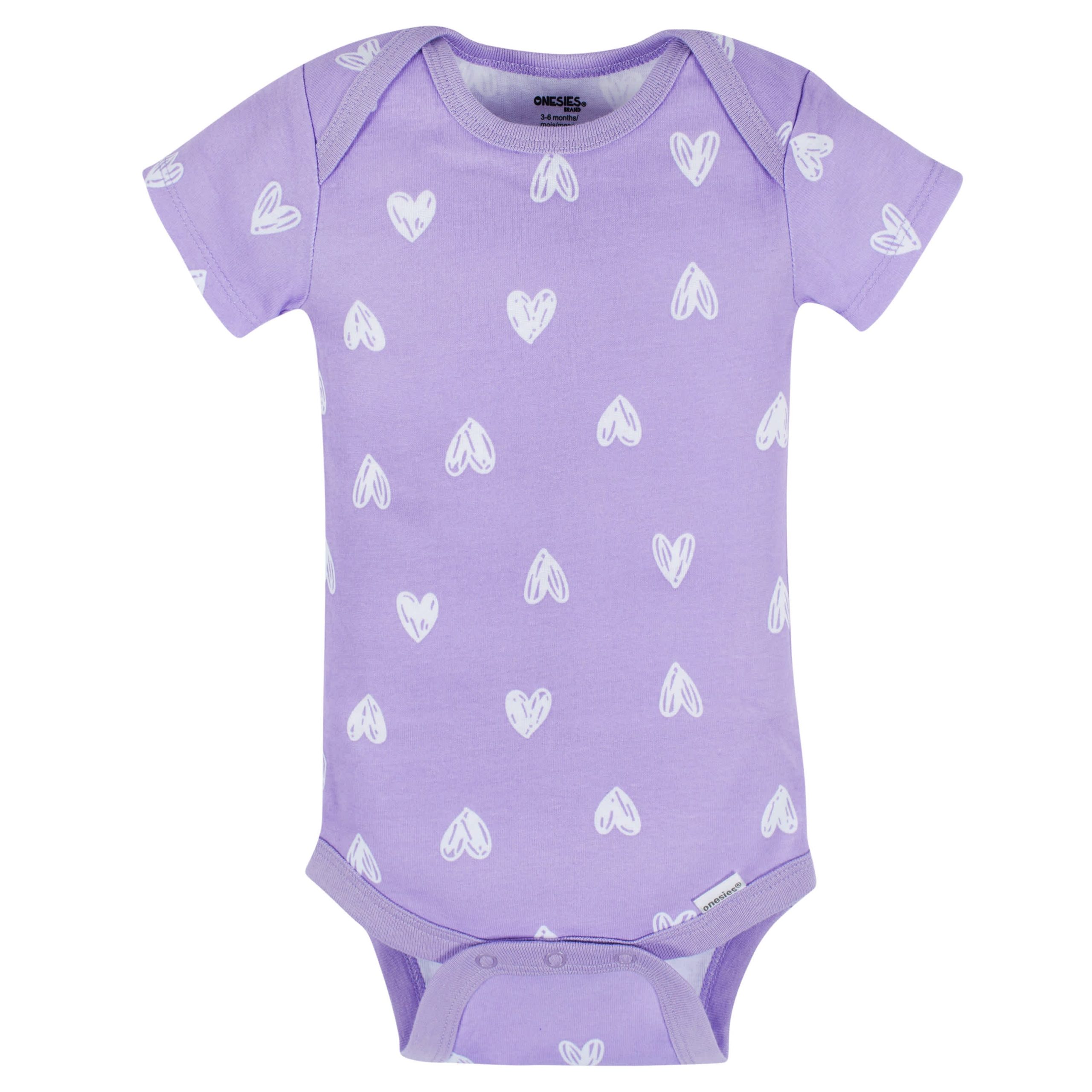 8-Pack Baby Girls Rainbow Floral Short Sleeve Onesies® Bodysuits - Image 2