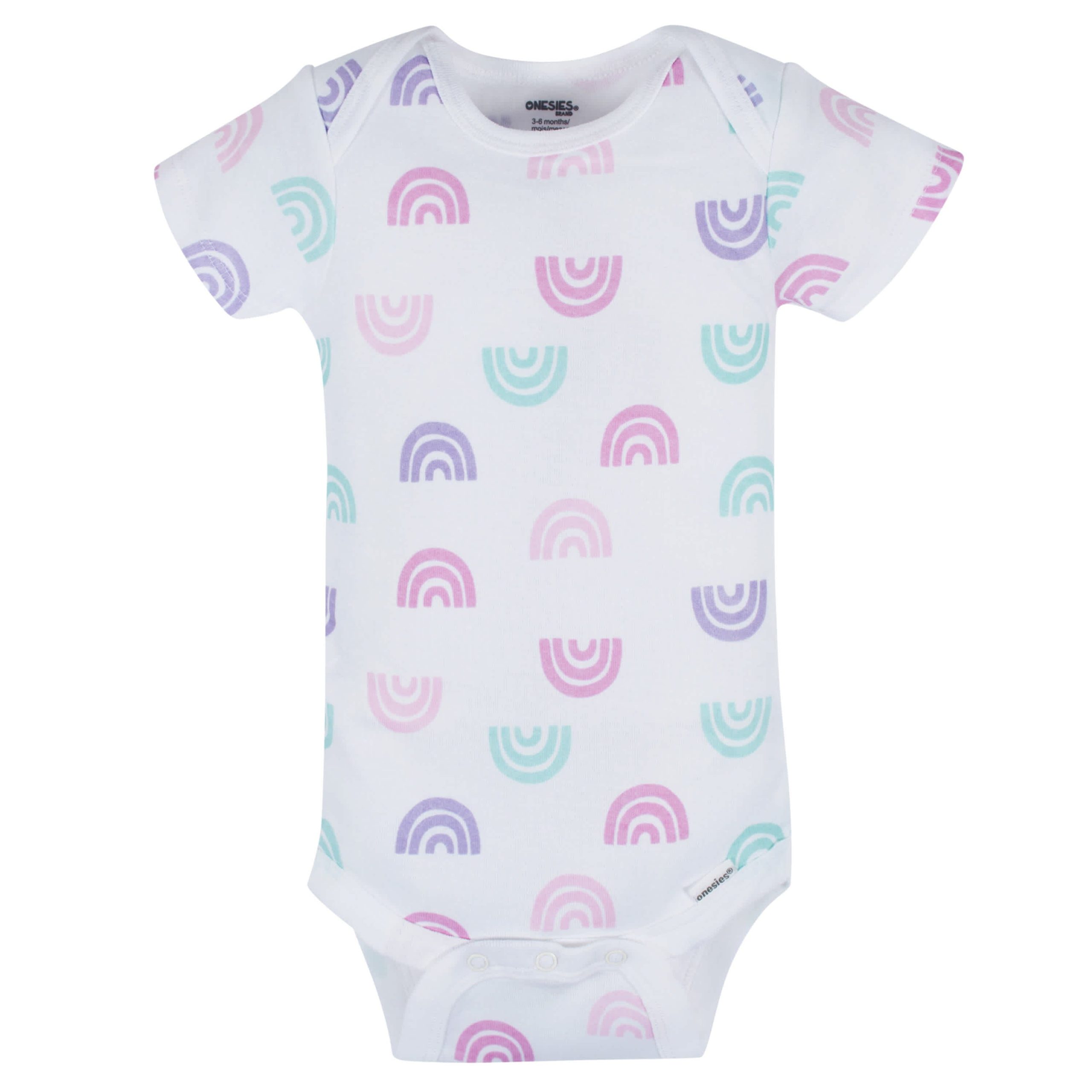 8-Pack Baby Girls Rainbow Floral Short Sleeve Onesies® Bodysuits - Image 3
