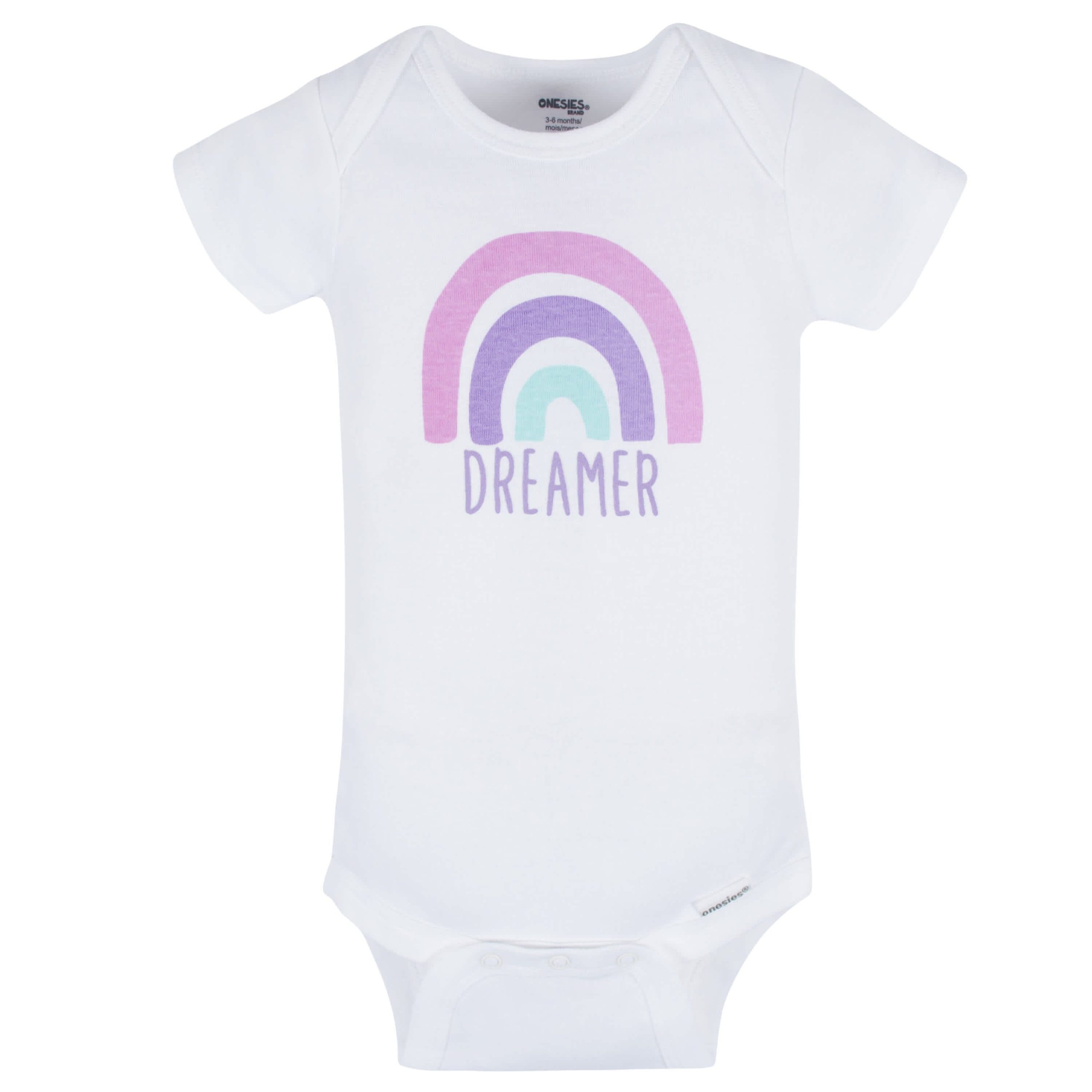 8-Pack Baby Girls Rainbow Floral Short Sleeve Onesies® Bodysuits - Image 6