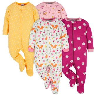 4-Pack Baby Girls Floral Fox Sleep 'N Plays