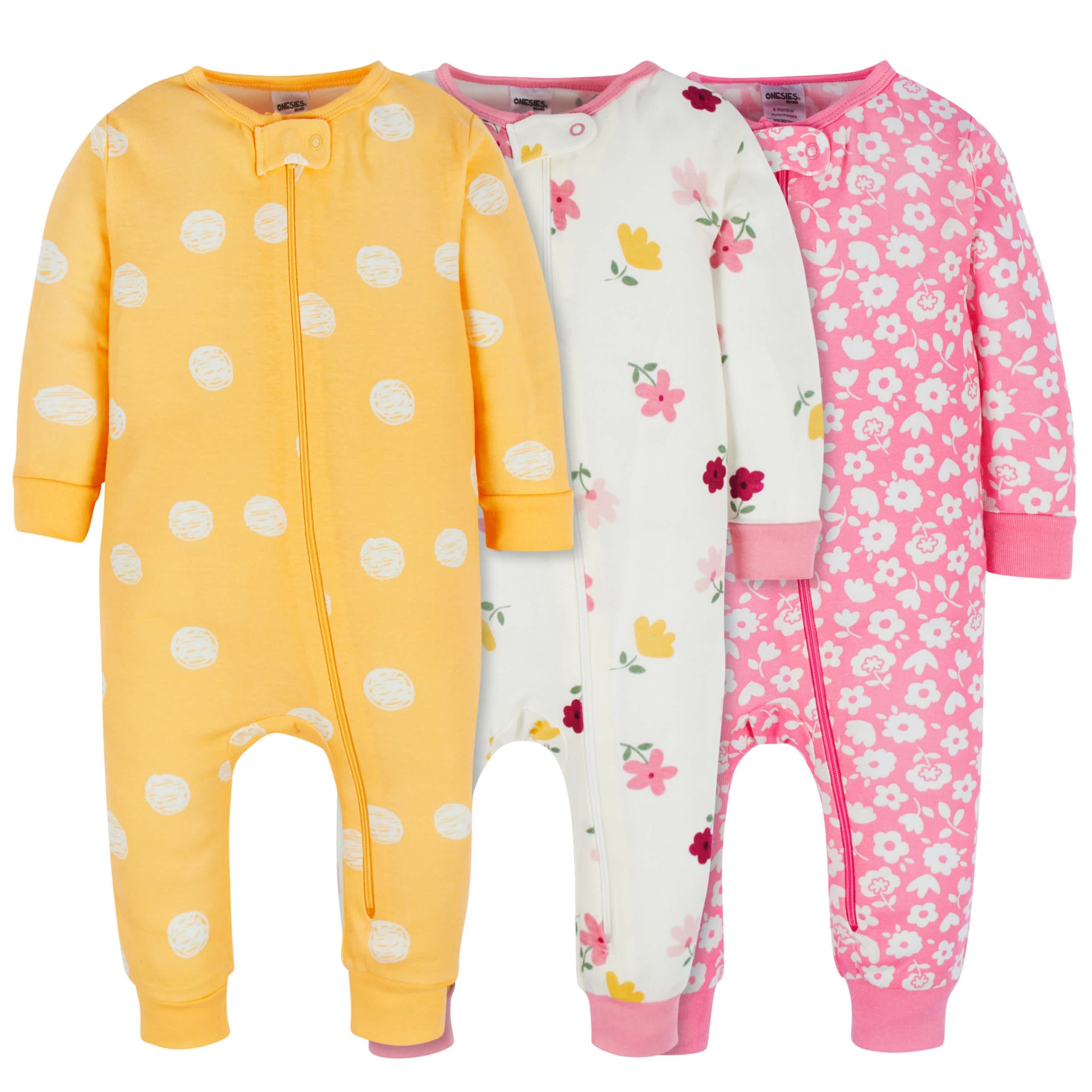 Baby & Toddler Girls 3-Pack Floral Fox Snug Fit Footless Pajamas