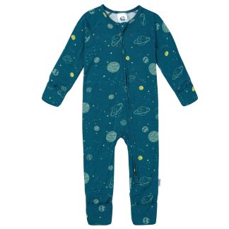 Baby & Toddler Boys Blue Space Snug Fit Footless Pajamas