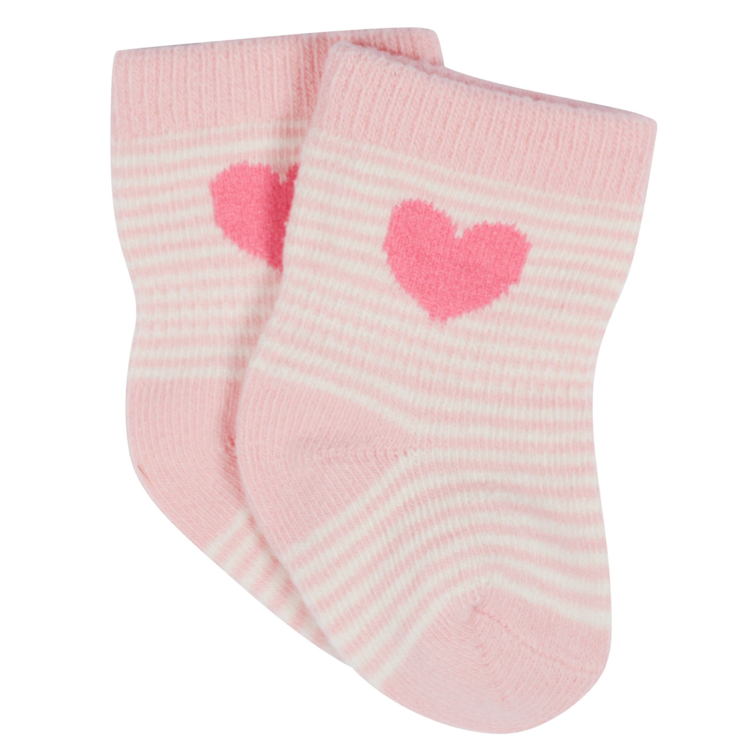 12-Pack Baby & Toddler Girls Floral Fox Jersey Crew Wiggle Proof® Socks - Image 7