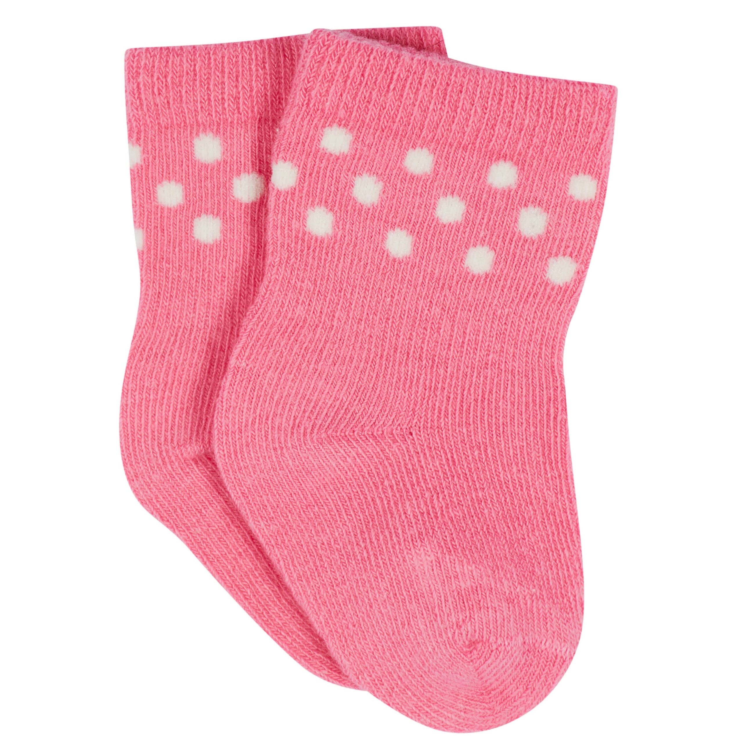 12-Pack Baby & Toddler Girls Floral Fox Jersey Crew Wiggle Proof® Socks - Image 9