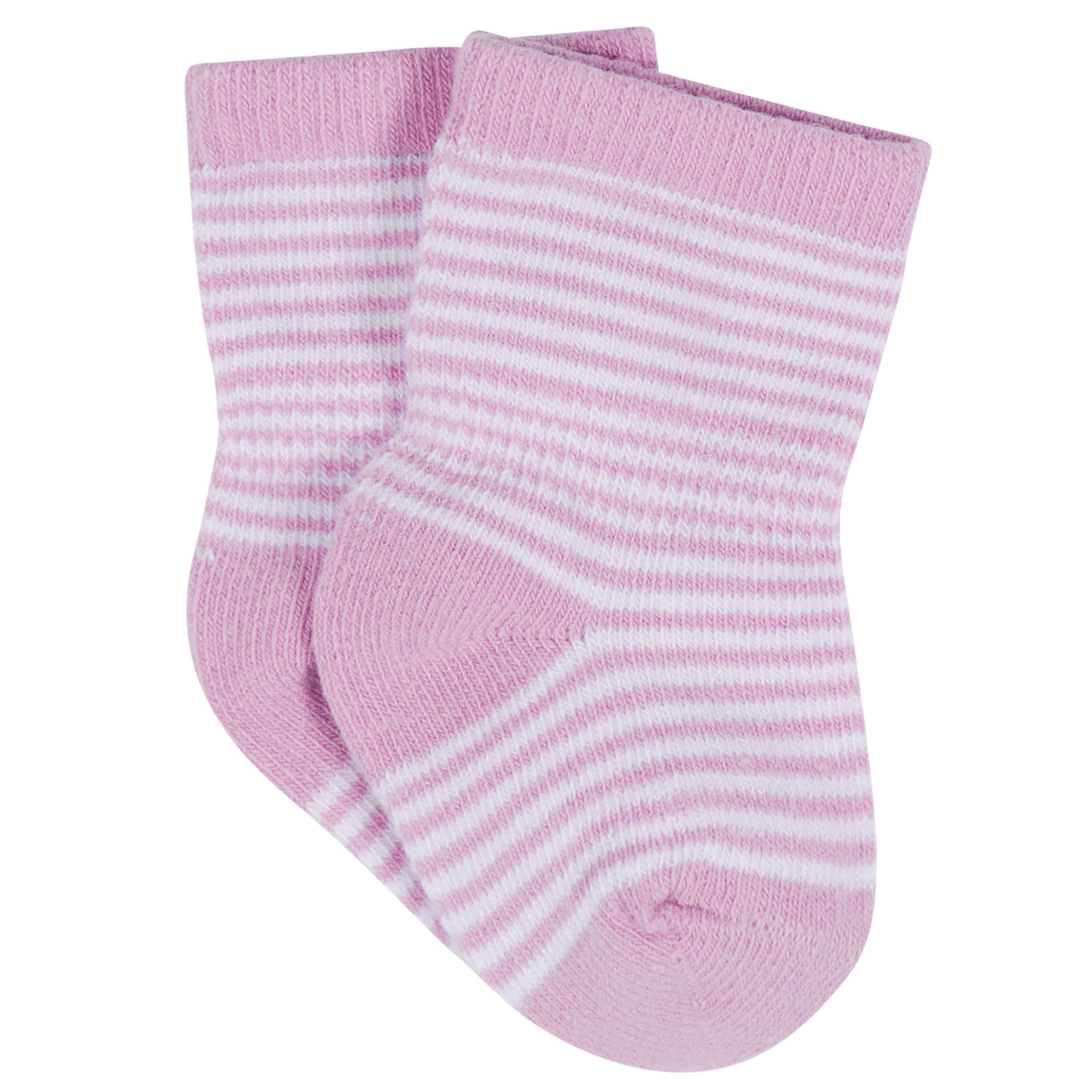 12-Pack Baby & Toddler Girls Rainbow Floral Jersey Crew Wiggle Proof® Socks - Image 12