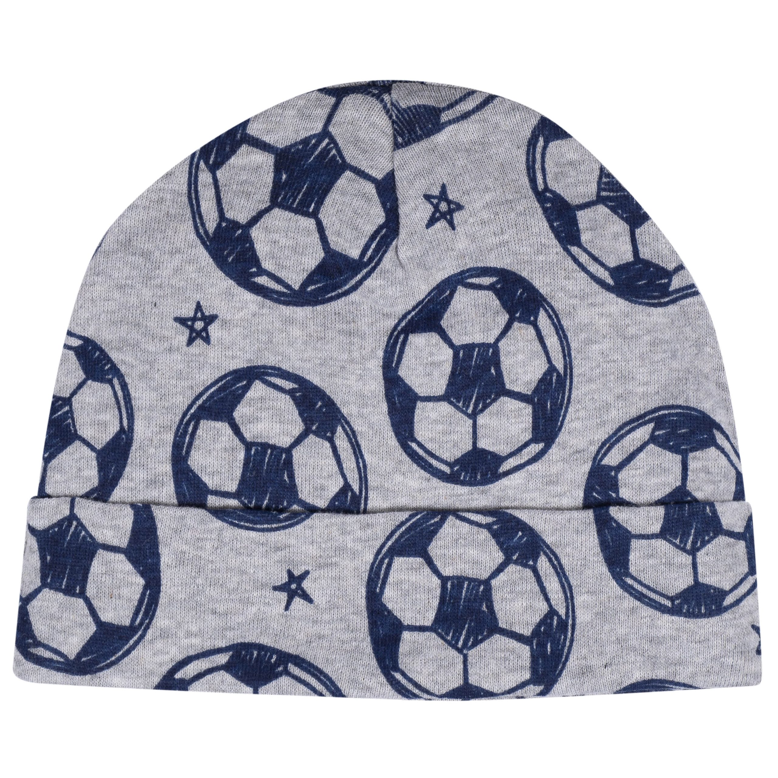 8-Piece Baby Boys All Star No Scratch Mittens & Caps Set - Image 6