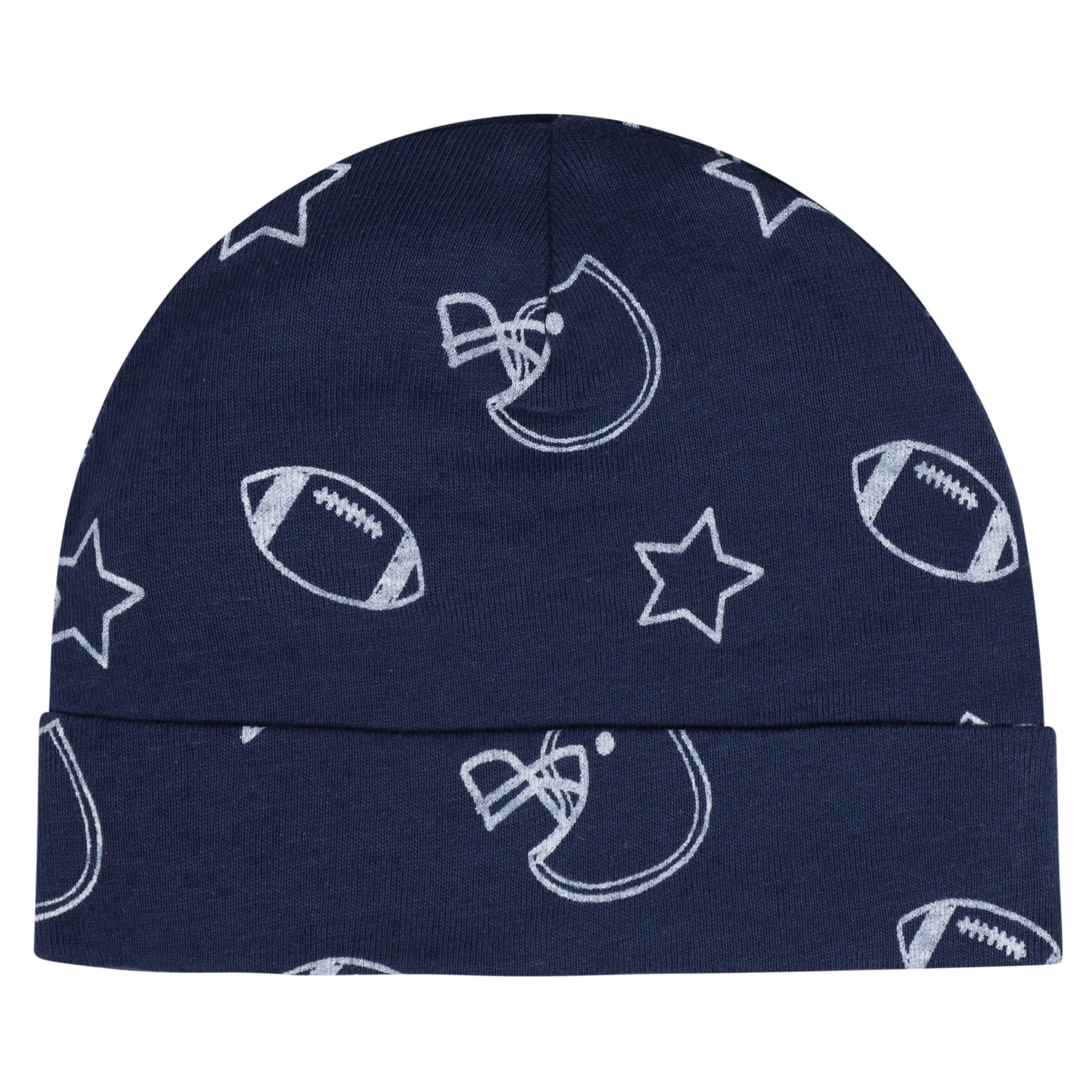 8-Piece Baby Boys All Star No Scratch Mittens & Caps Set - Image 8