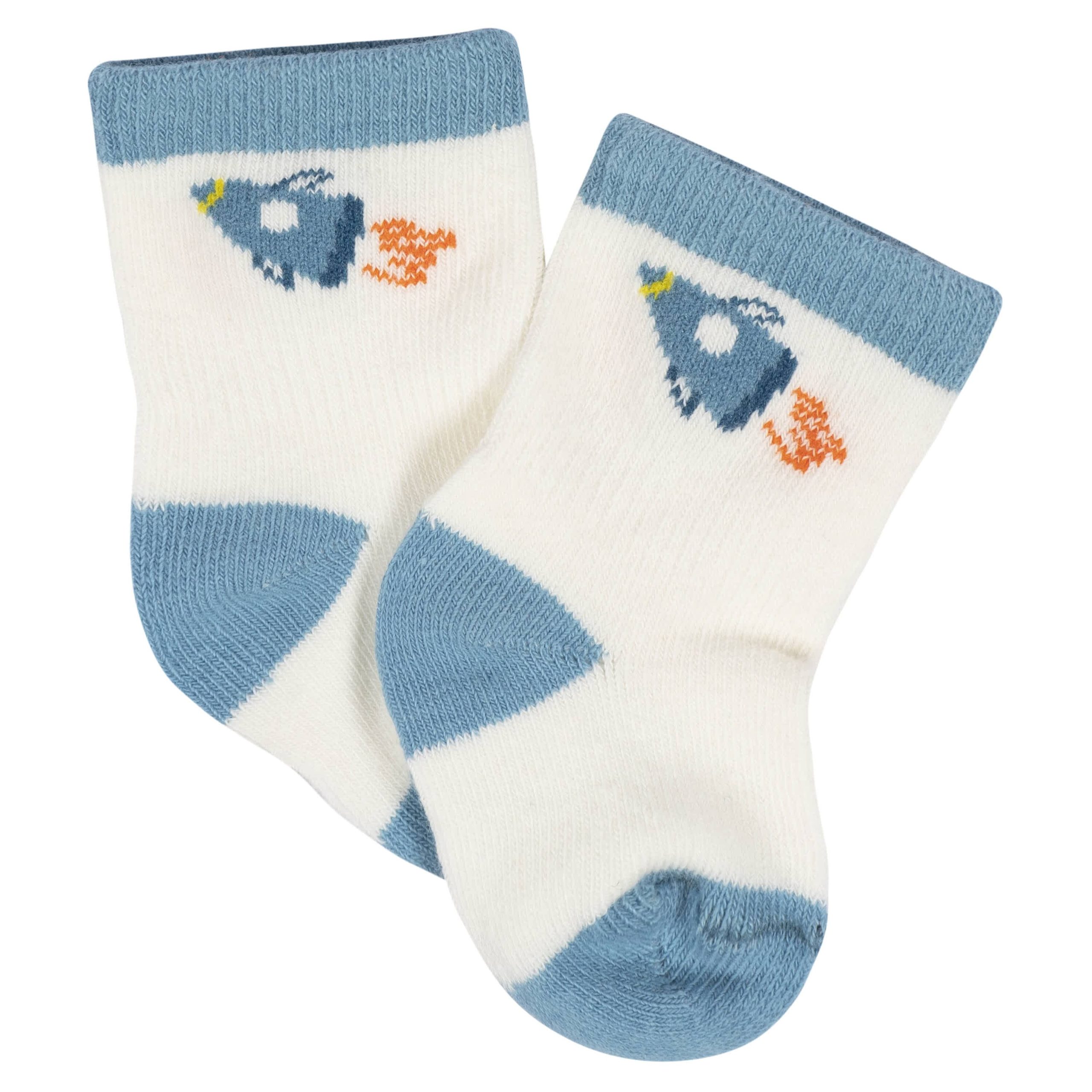 8-Pack Baby Boys Space Explorer Jersey Wiggle Proof® Socks - Image 4