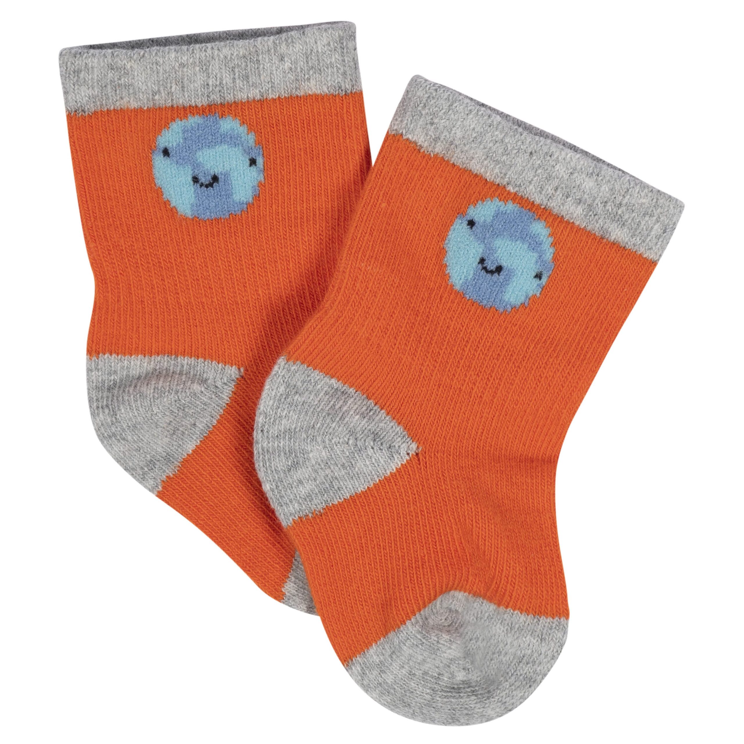 8-Pack Baby Boys Space Explorer Jersey Wiggle Proof® Socks - Image 6