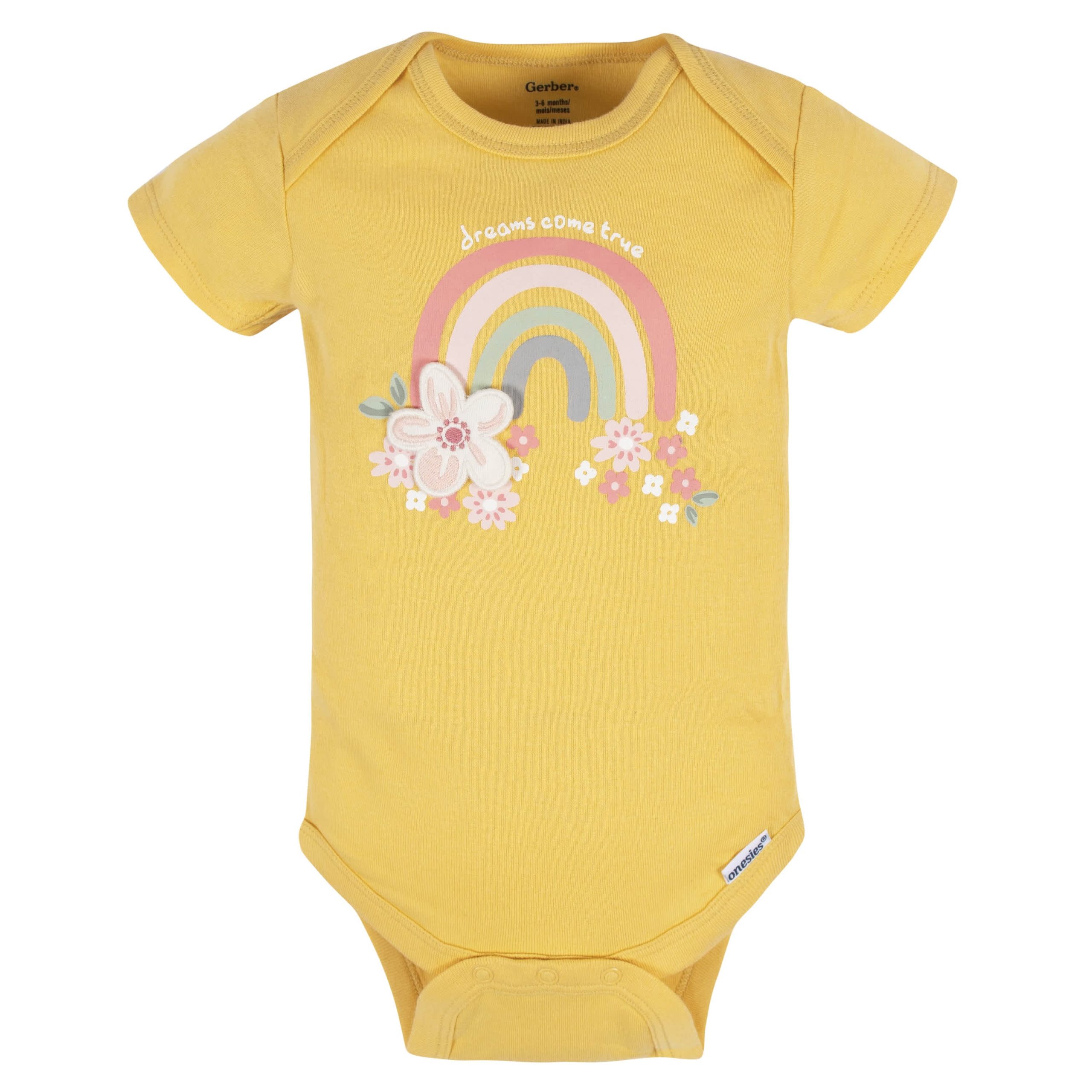 8-Pack Baby Girls Golden Floral Onesies® Bodysuits - Image 3