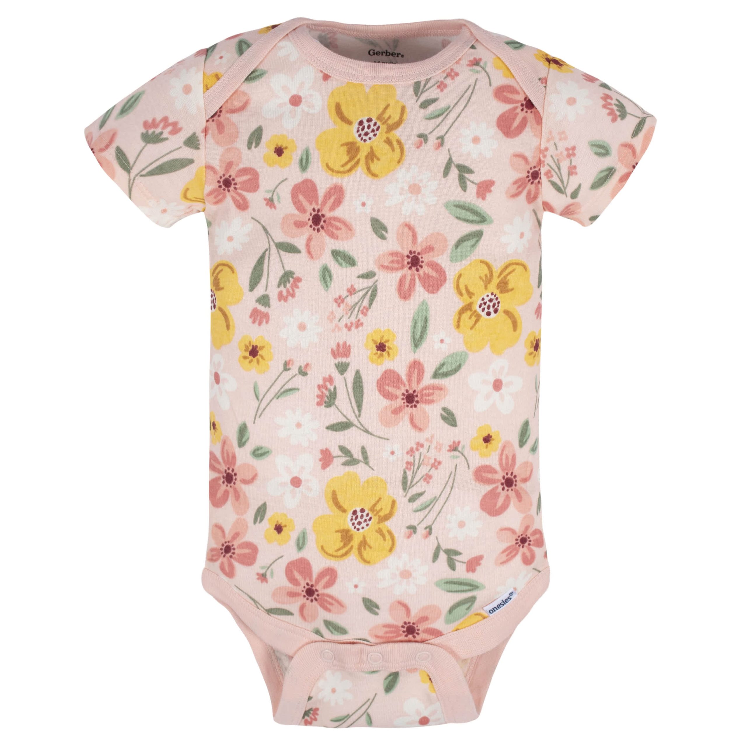 8-Pack Baby Girls Golden Floral Onesies® Bodysuits - Image 5