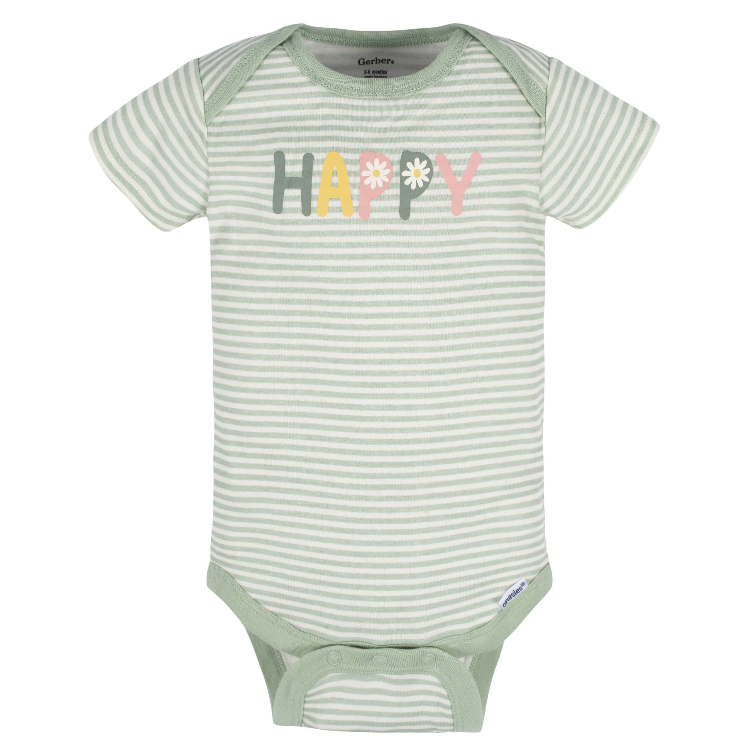 8-Pack Baby Girls Golden Floral Onesies® Bodysuits - Image 8