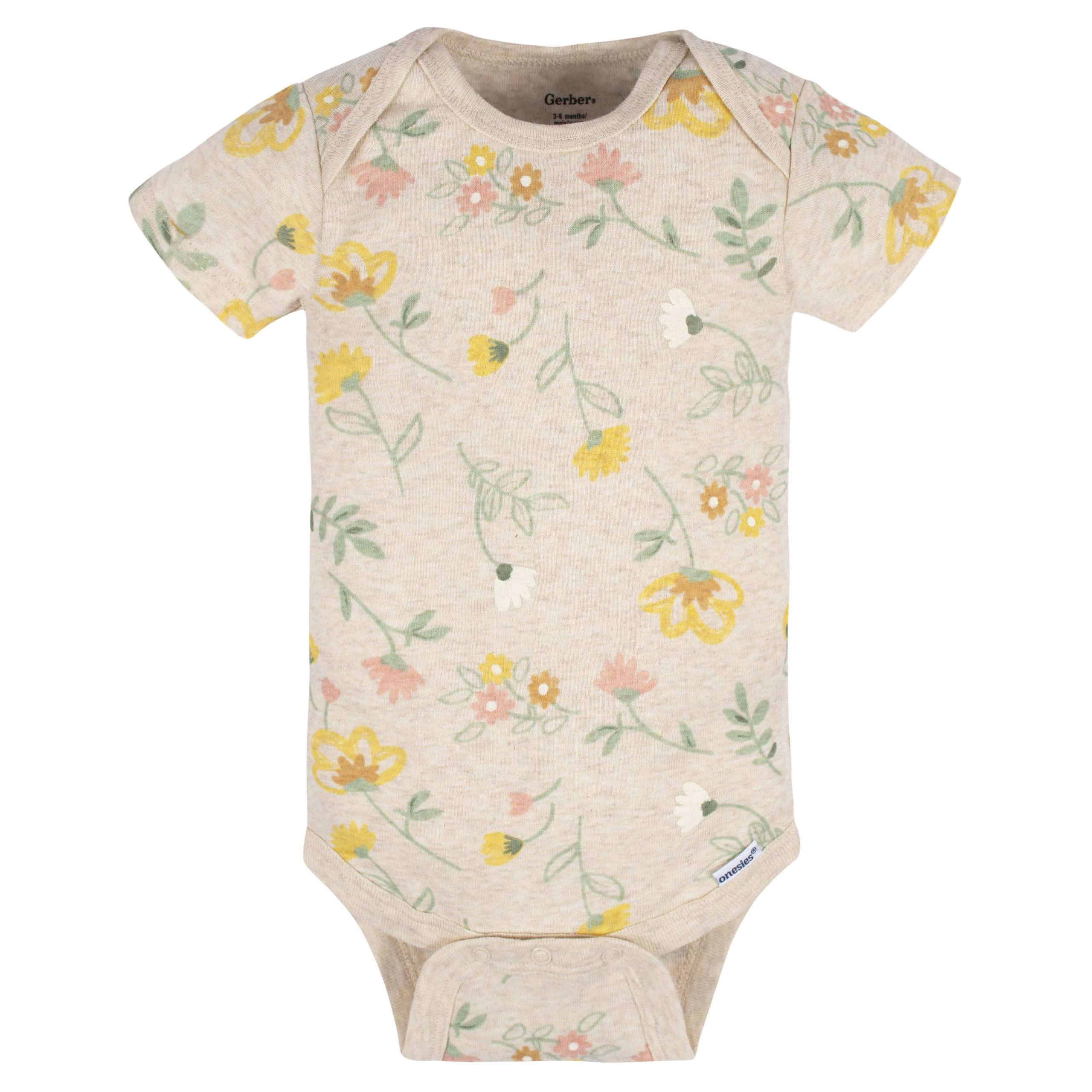 8-Pack Baby Girls Golden Floral Onesies® Bodysuits - Image 9
