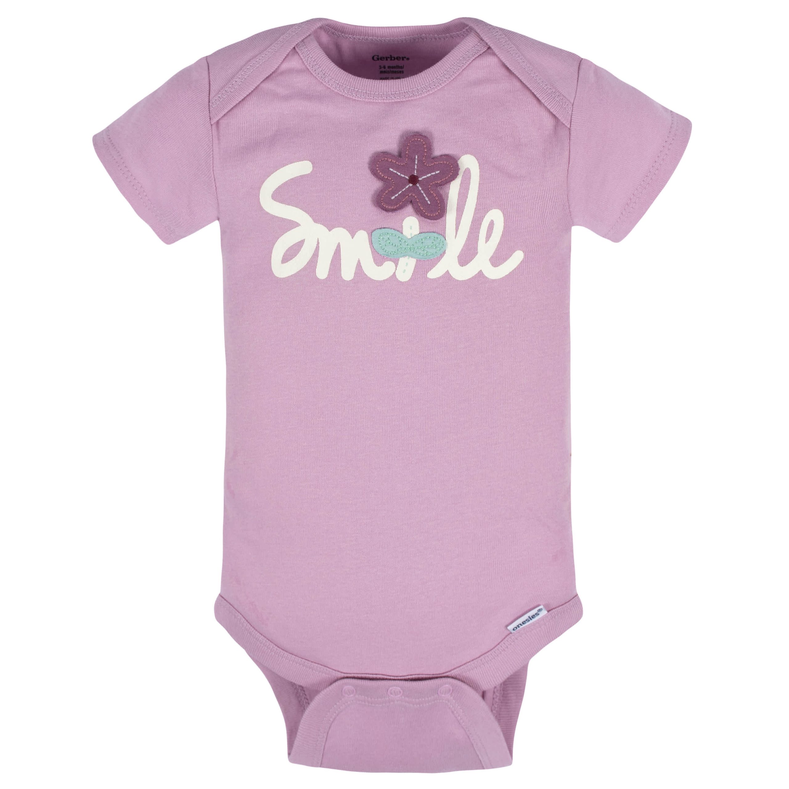 8-Pack Baby Girls Lavender Garden Onesies® Bodysuits - Image 3