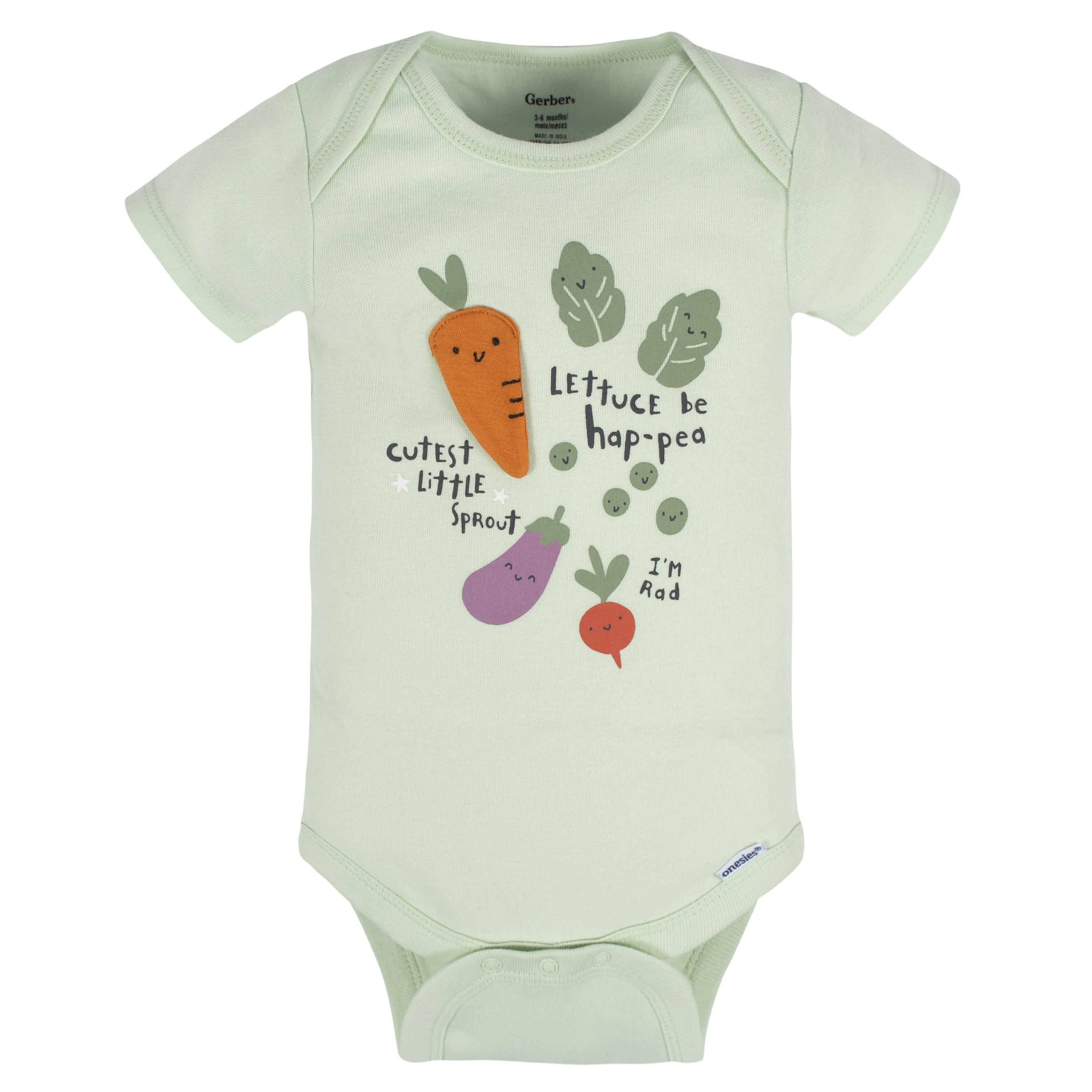 5-Pack Baby Neutral Happy Veggies Onesies® Bodysuits - Image 3